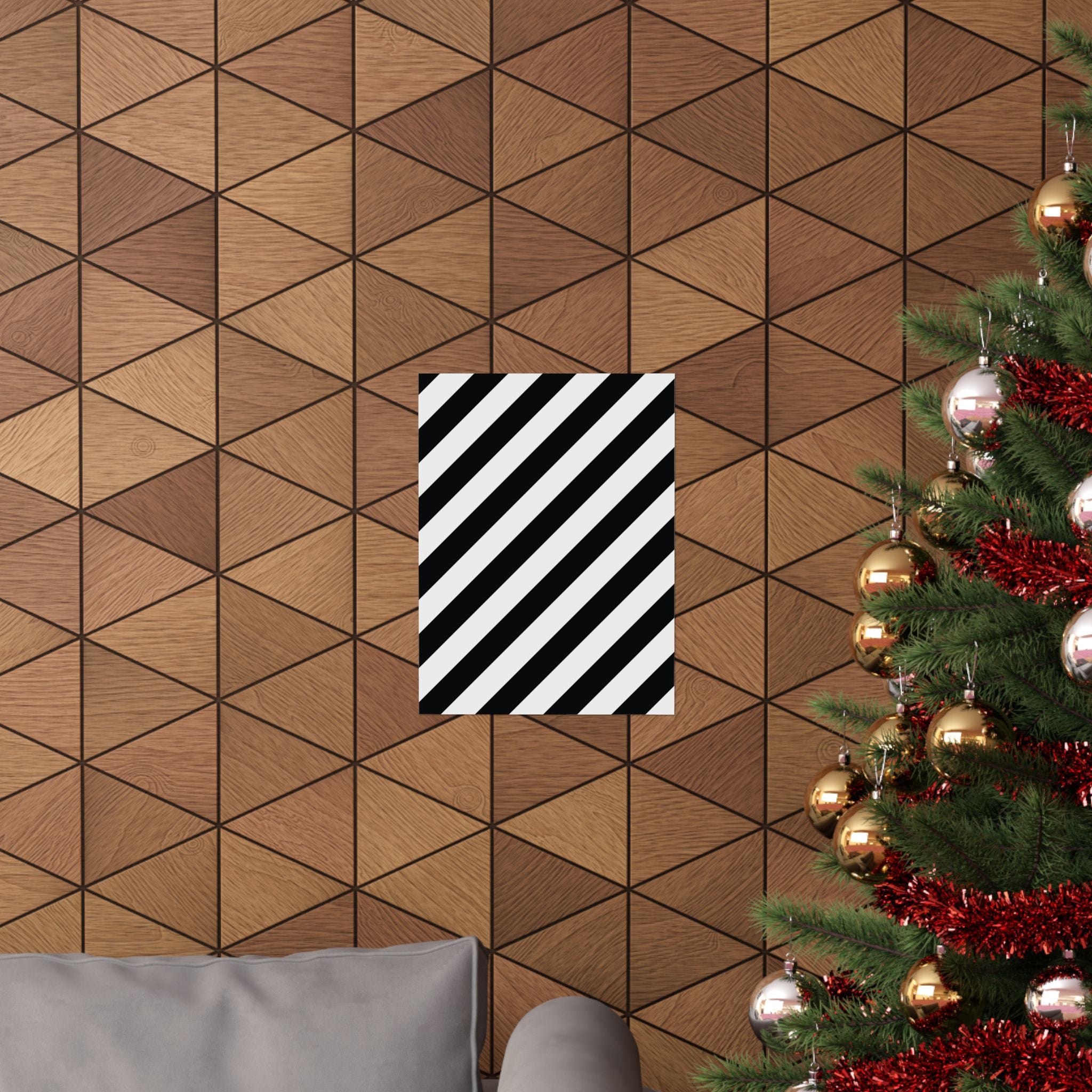 Modern Diagonal Stripe Art Poster