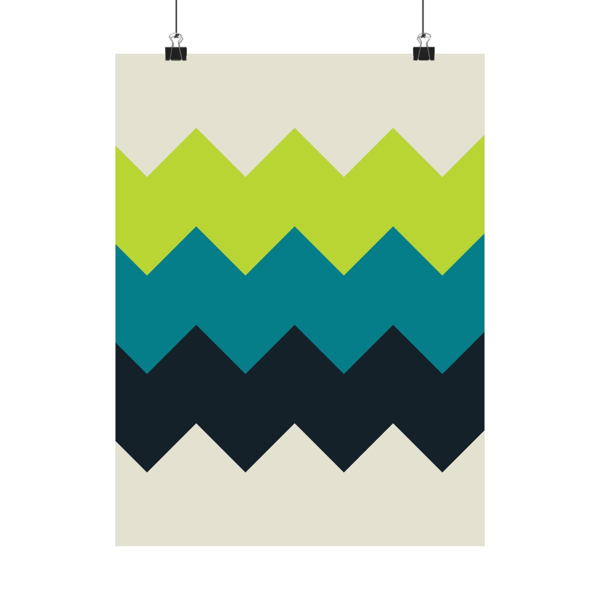 Abstract Geometric Zigzag Wall Art Poster