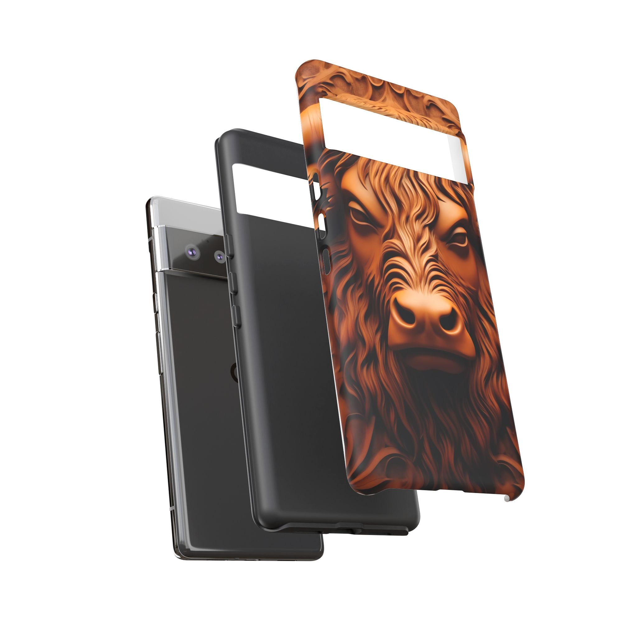 Intricate Bull Wood Carving Google Pixel Case (All Models)