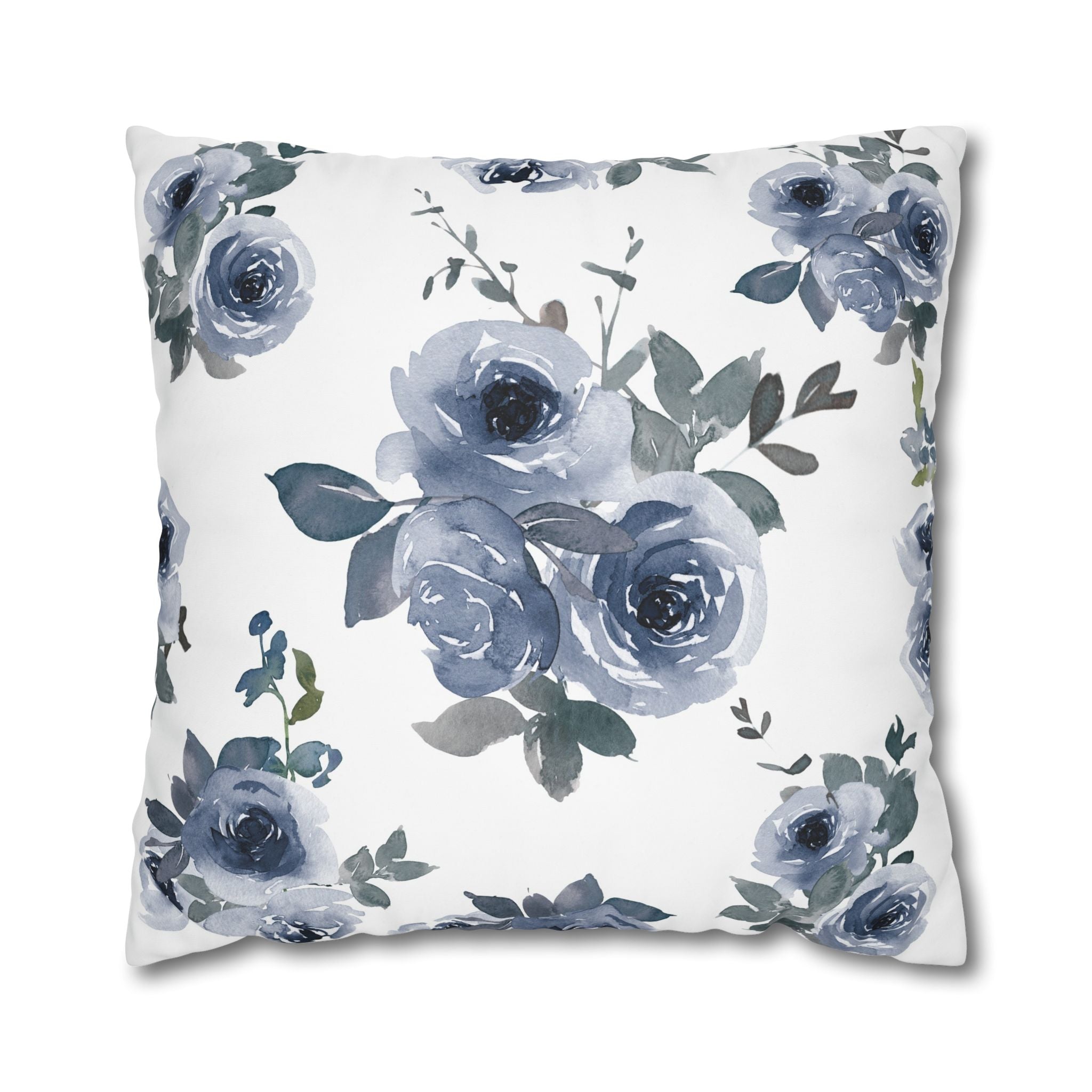 Blue Rose Watercolor Pillowcase