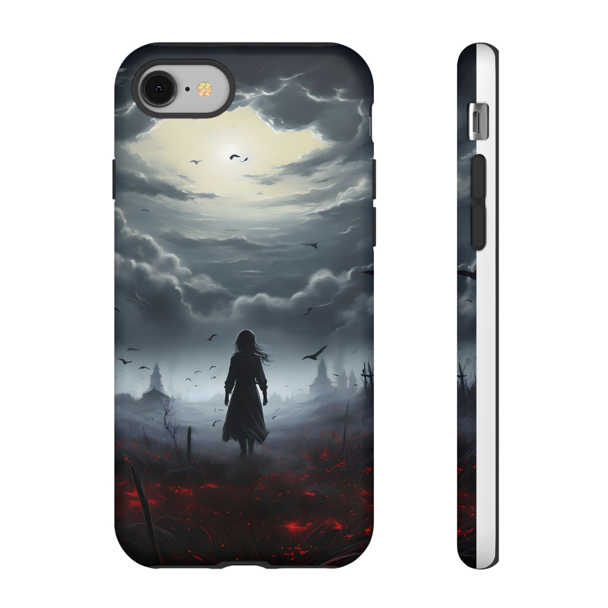 Stormy Silhouette Hexagon Stone iPhone Case