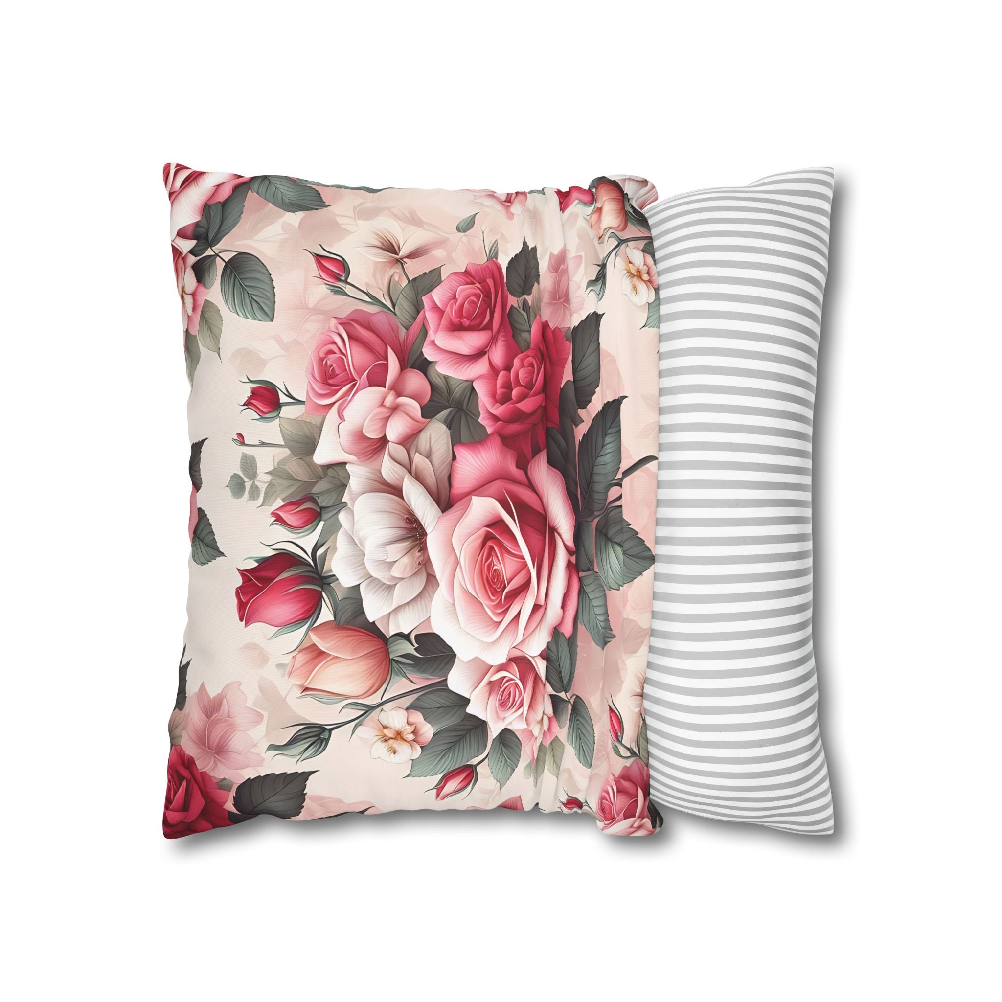 Pink Rose Pillowcase - Romantic Floral Design