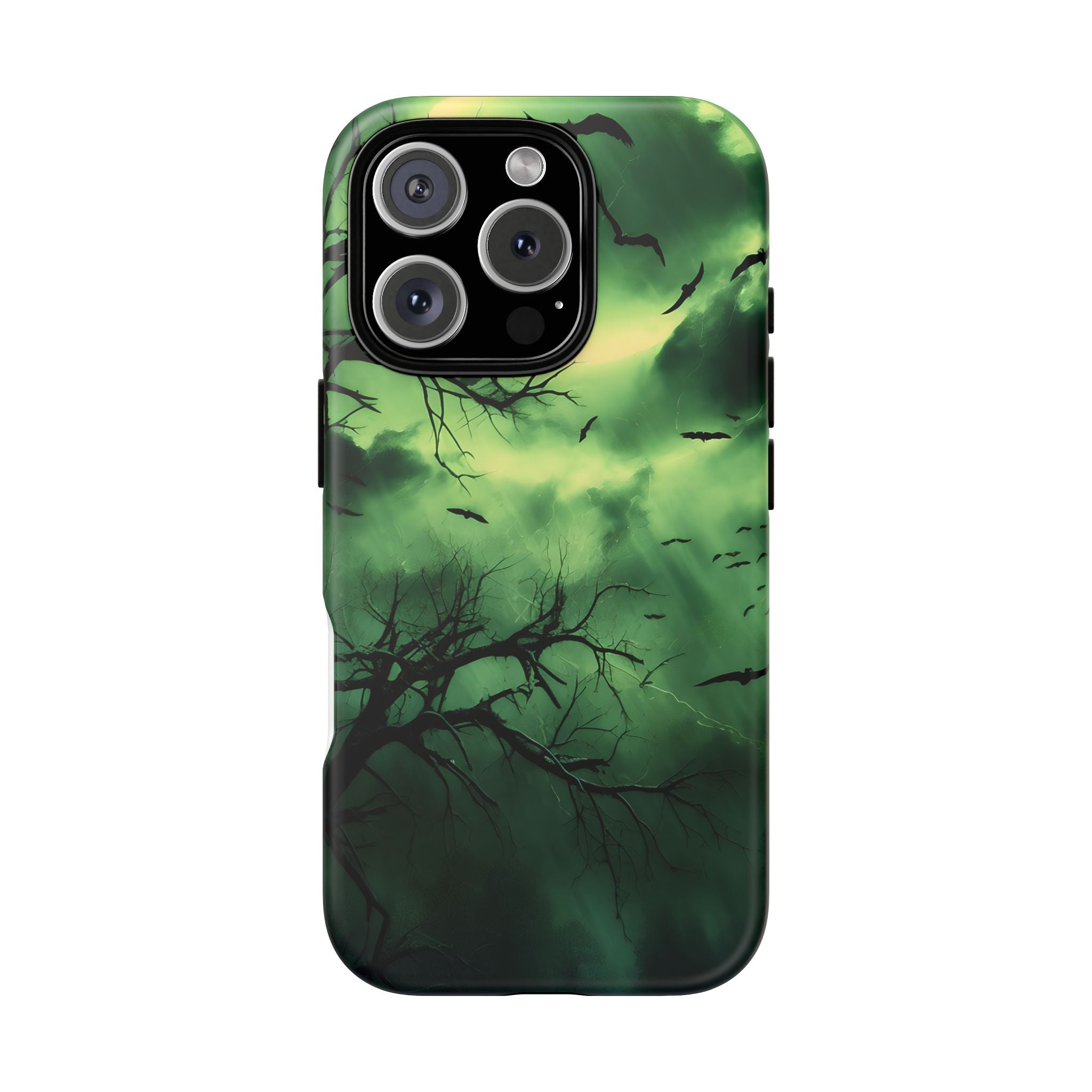 Gothic Green Forest iPhone Case - Hexagon Stone