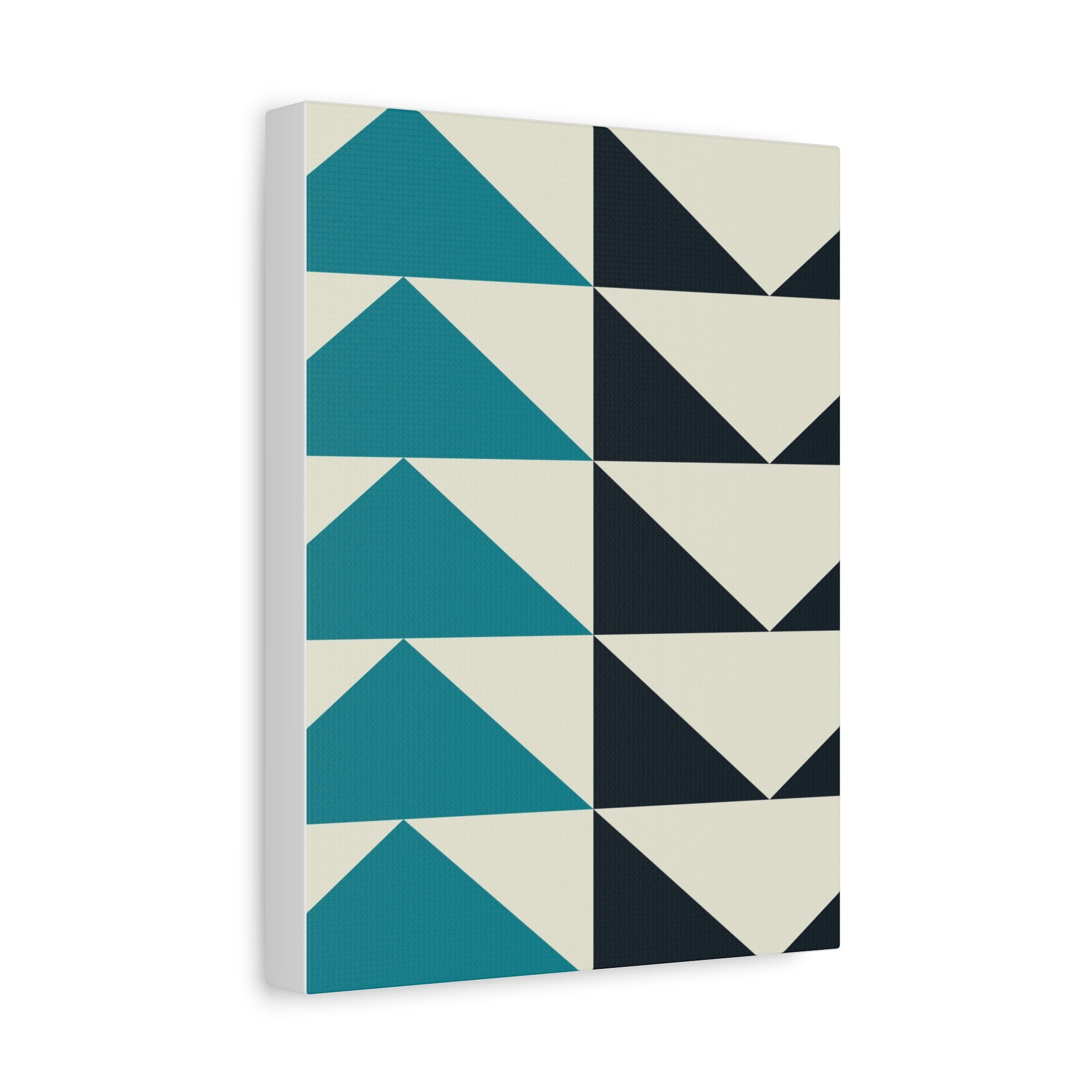 Geometric Triangle Canvas Art - Teal & Black