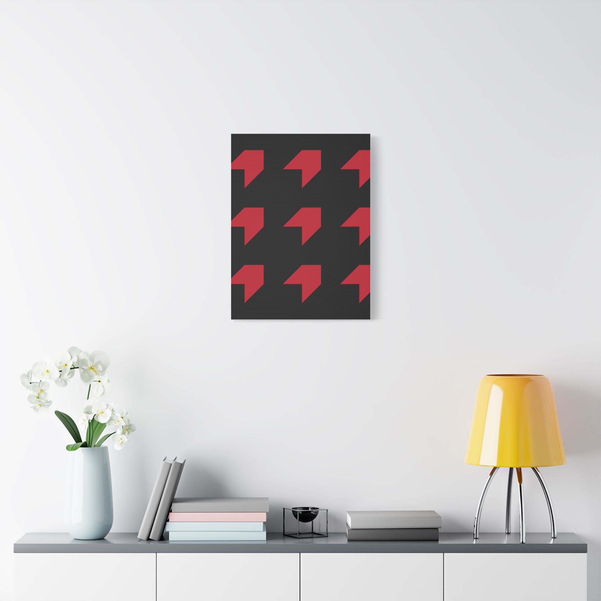 Red Geometric Arrow Canvas Art