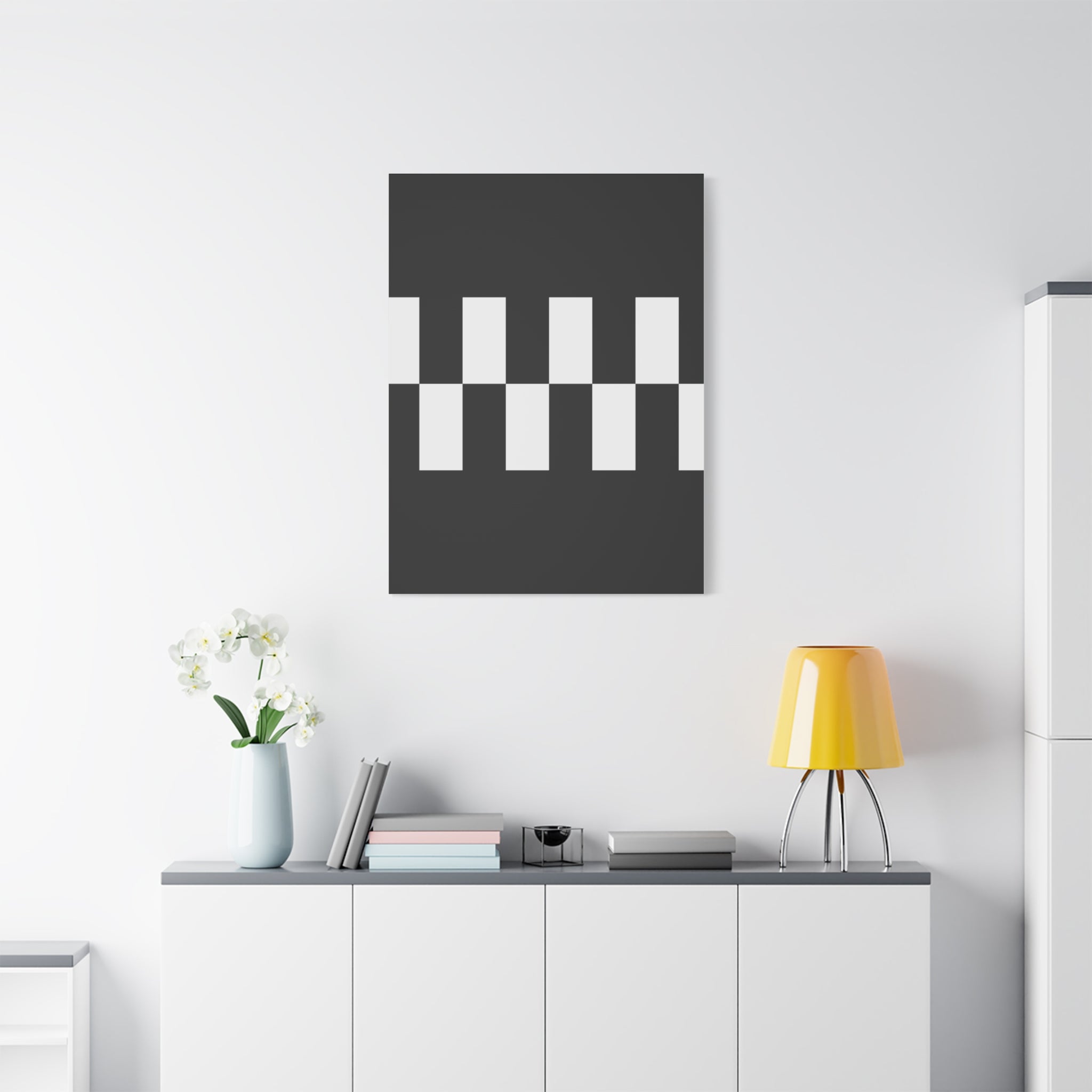 Black & White Checkered Canvas Art