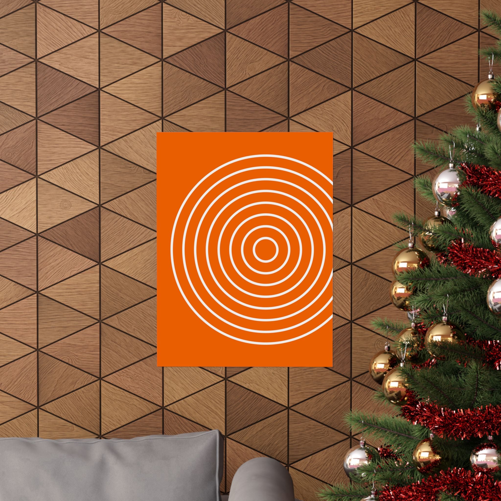 Orange Abstract Circle Art Poster