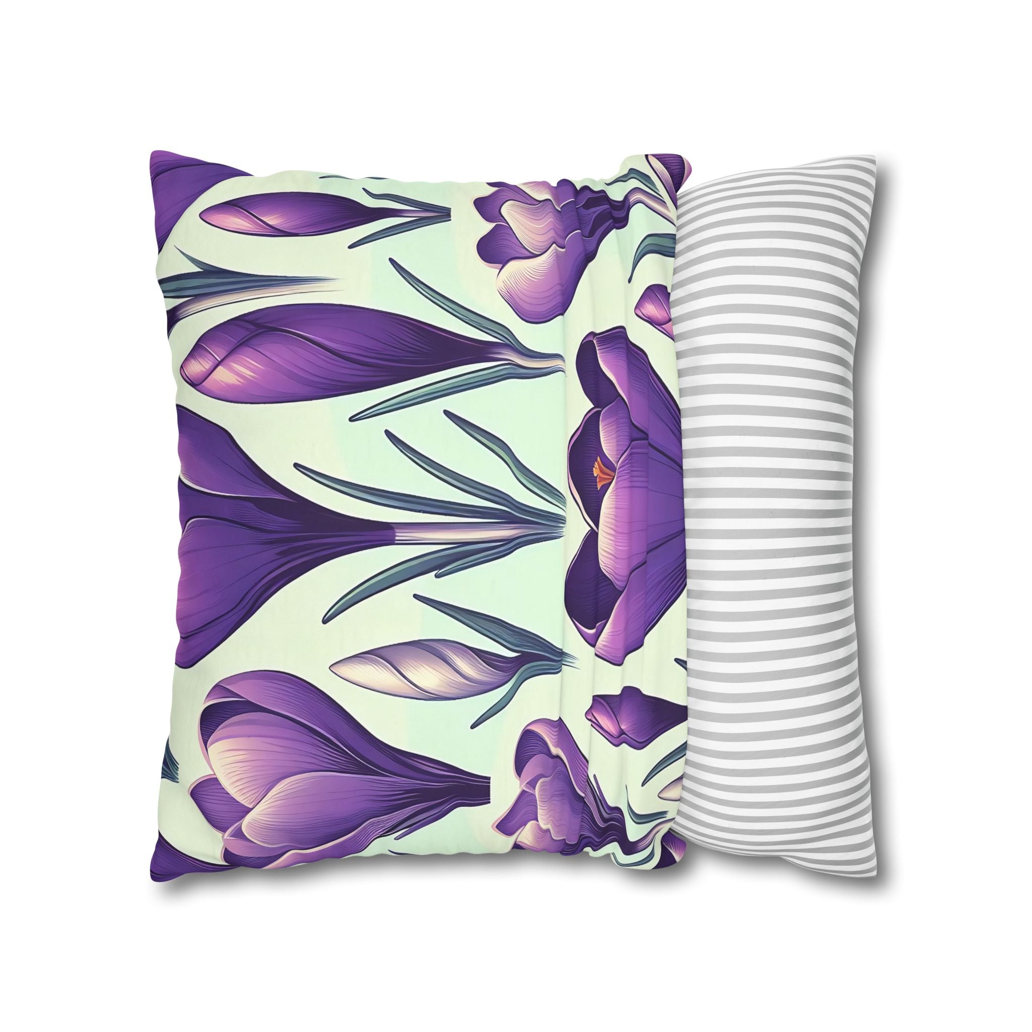 Purple Crocus Floral Pillowcase