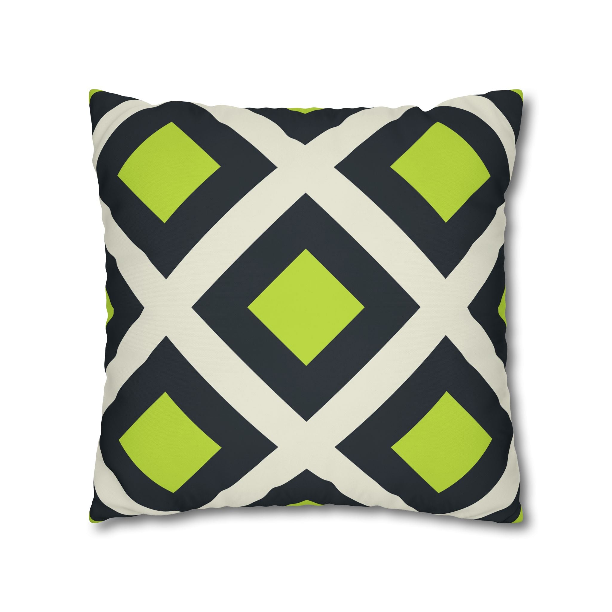 Geometric Teal & Lime Green Pillowcase