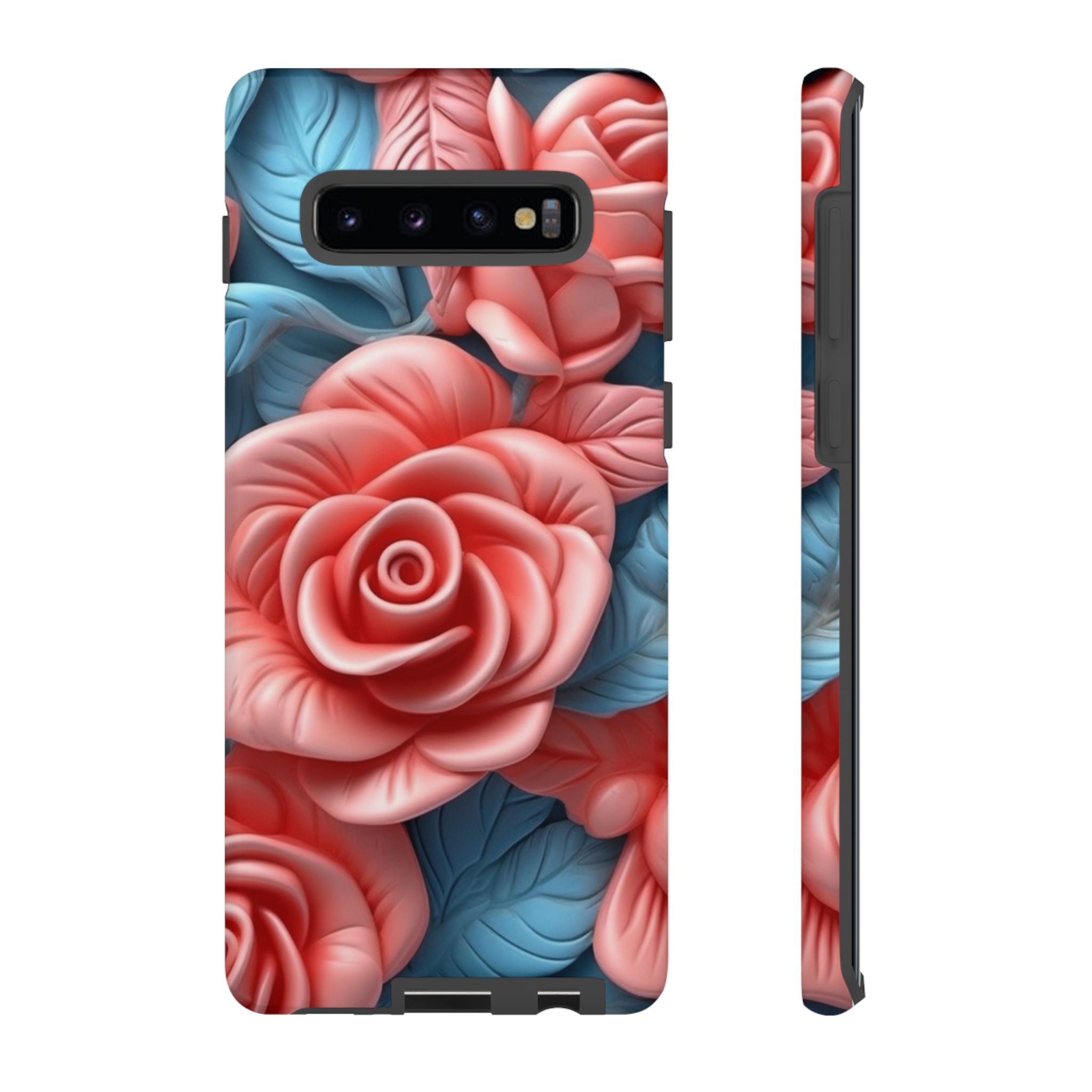 Stylized Floral Samsung Case - Coral Rose