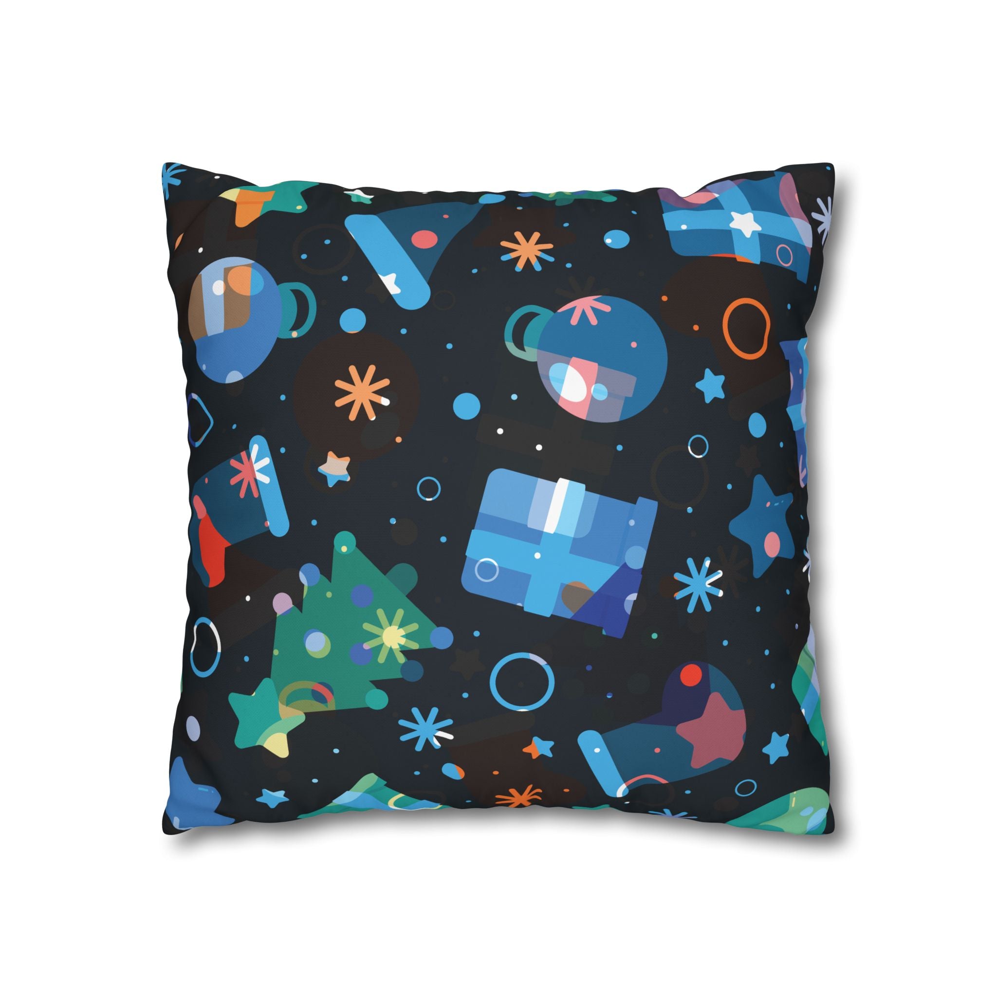 Navy Blue Christmas Pillowcase - Festive Minimalist Design