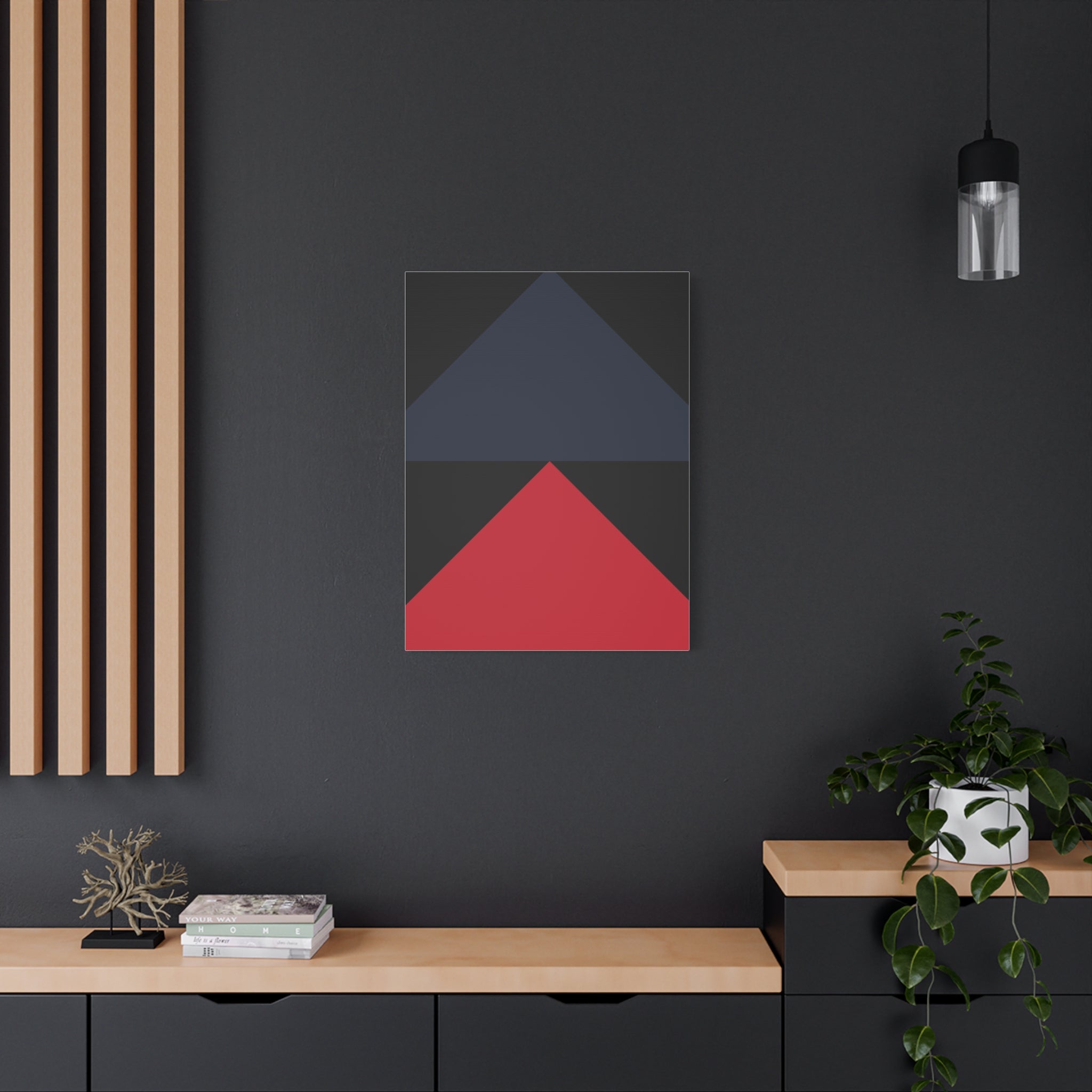 Geometric Triangles Matte Canvas Art