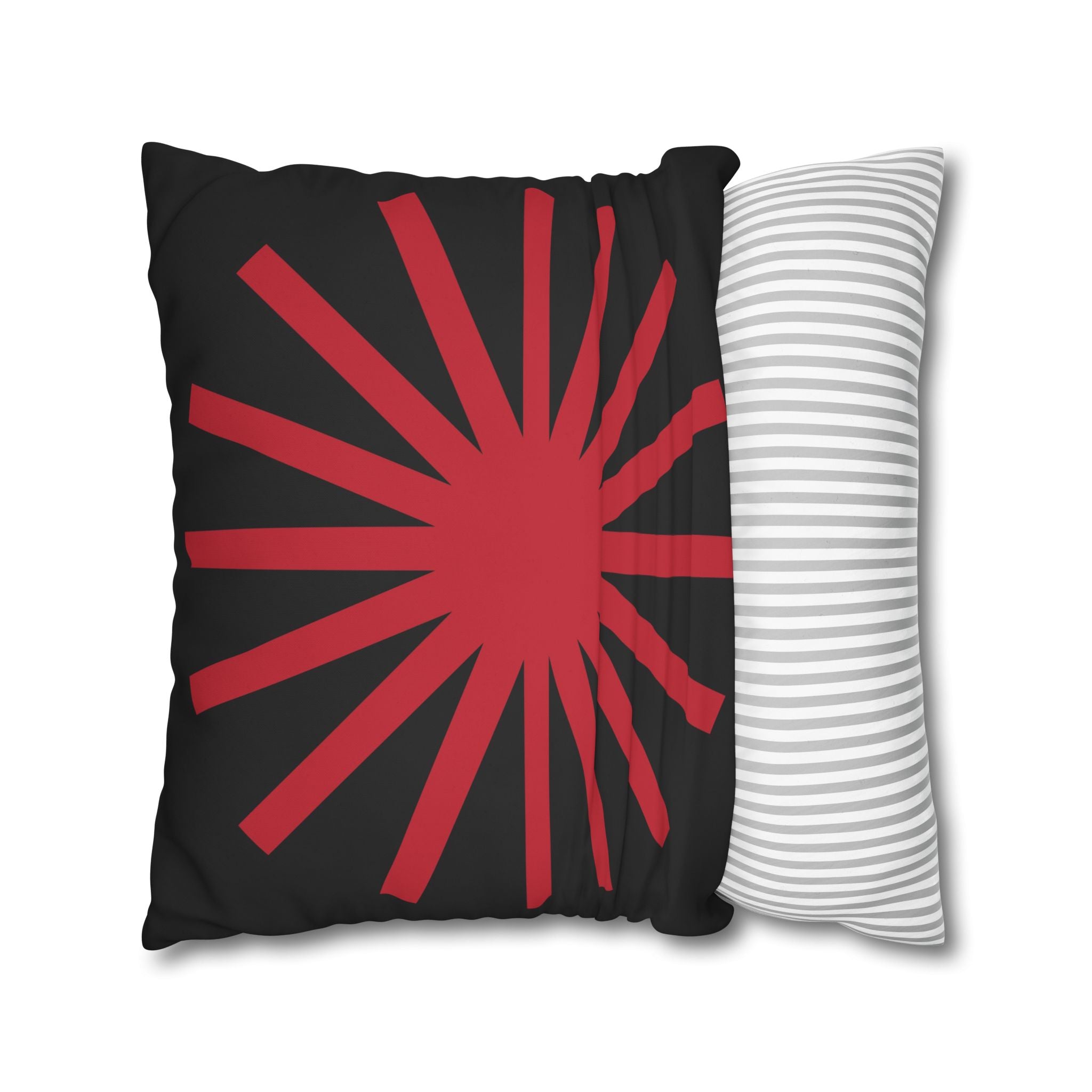 Red Sunburst Geometric Pillowcase