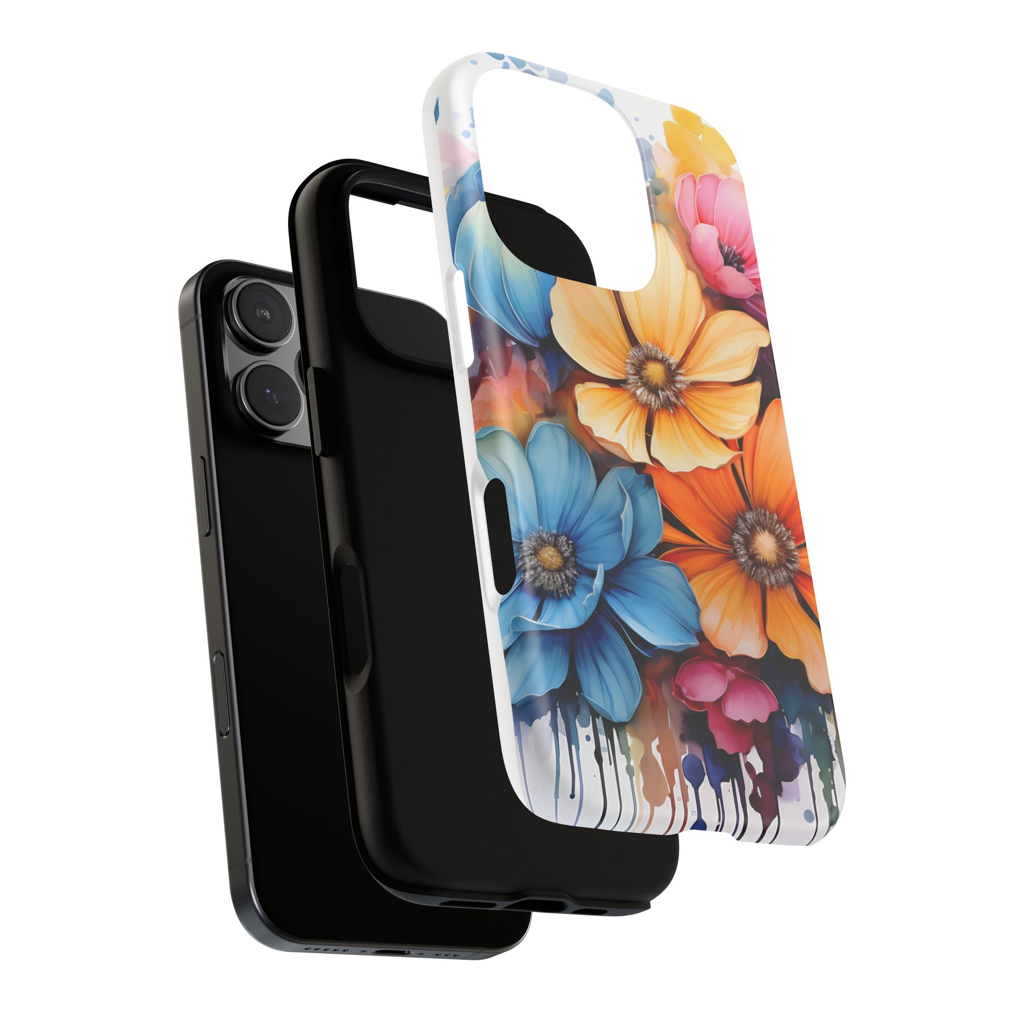 Vibrant Floral Watercolor iPhone Case - Hexagon Stone