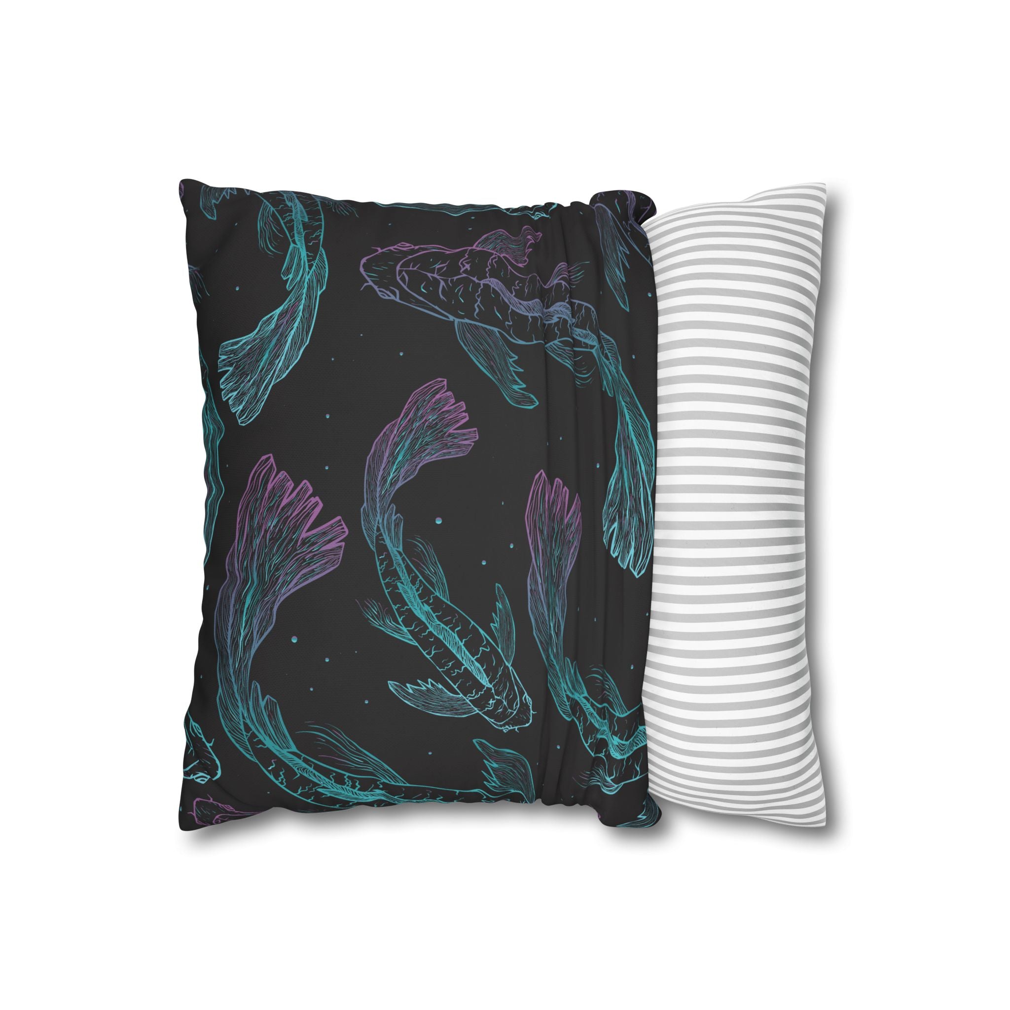 Teal & Purple Koi Fish Pillowcase