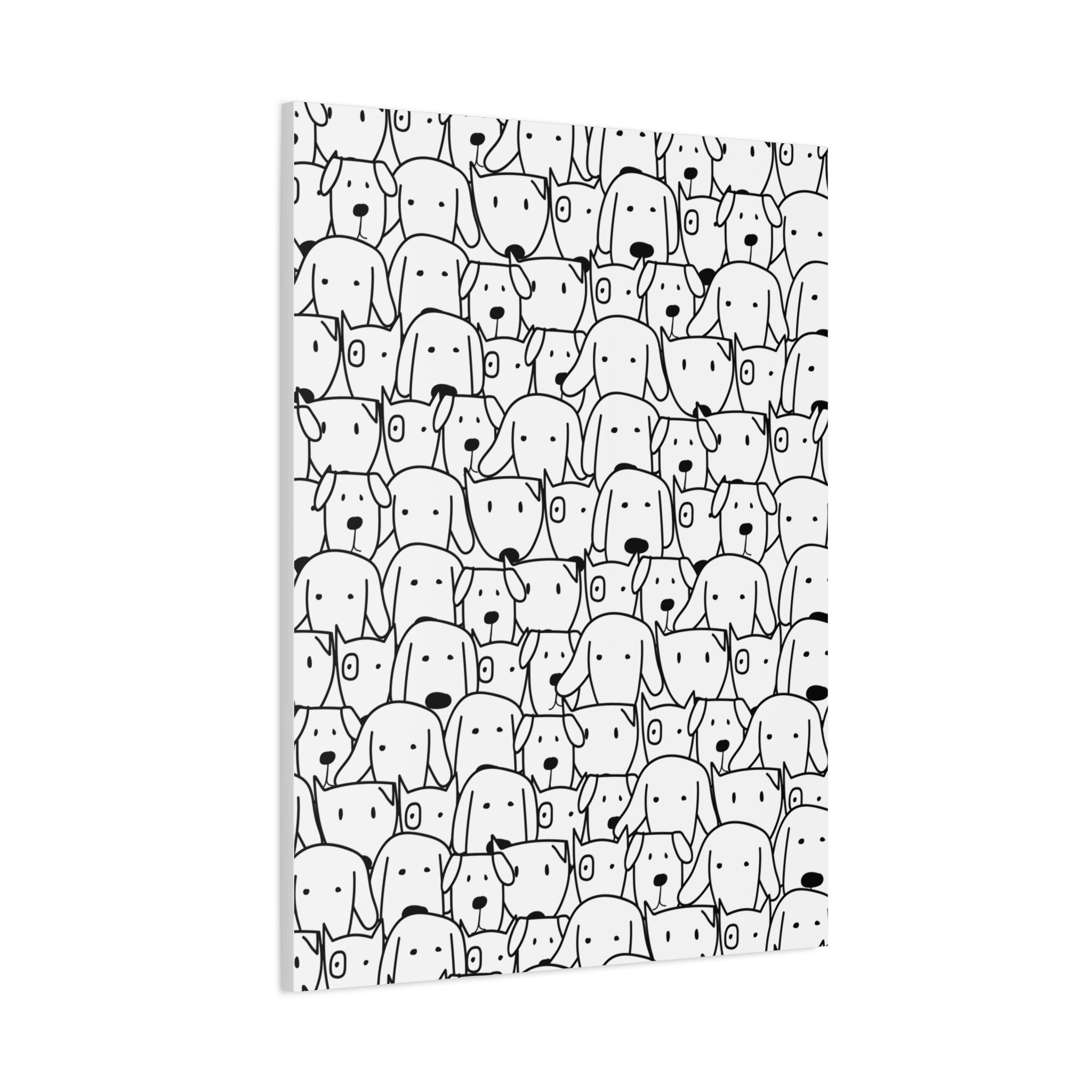 Cute Dog Faces Matte Canvas Art