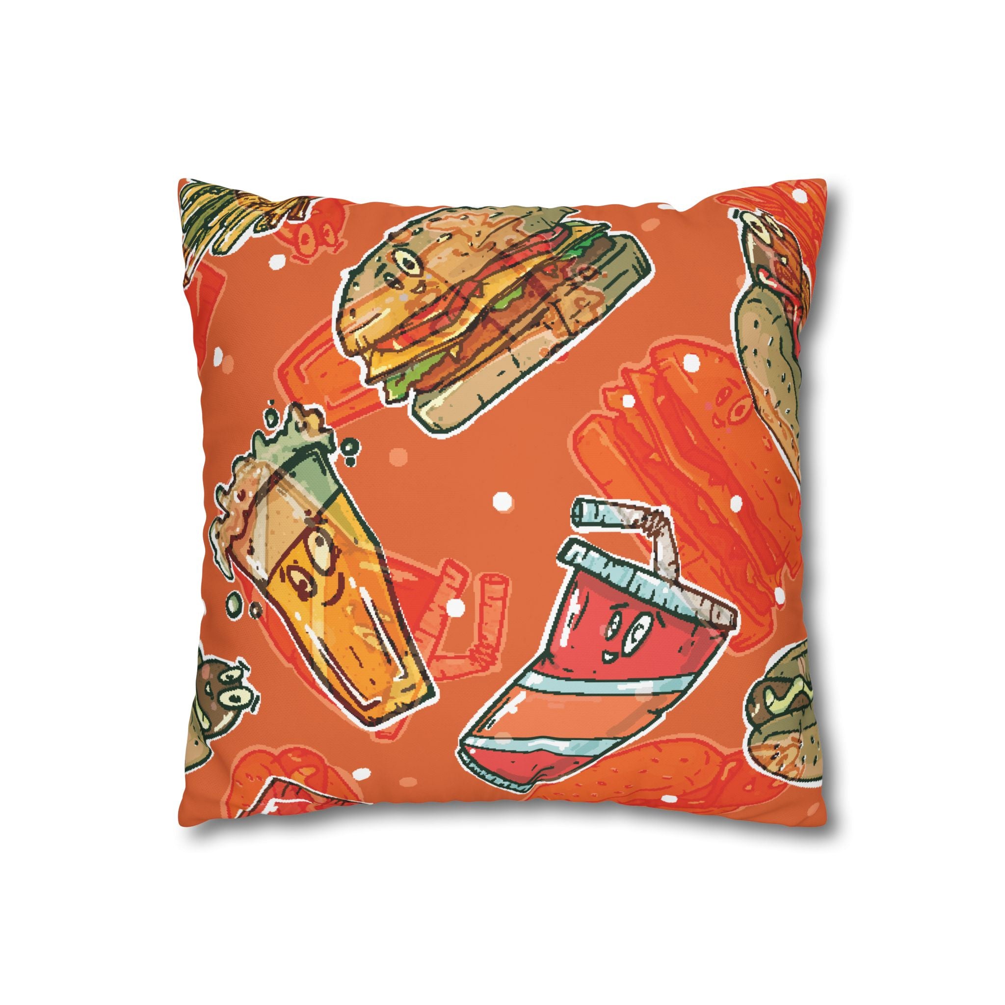 Happy Food Fast Food Pillowcase