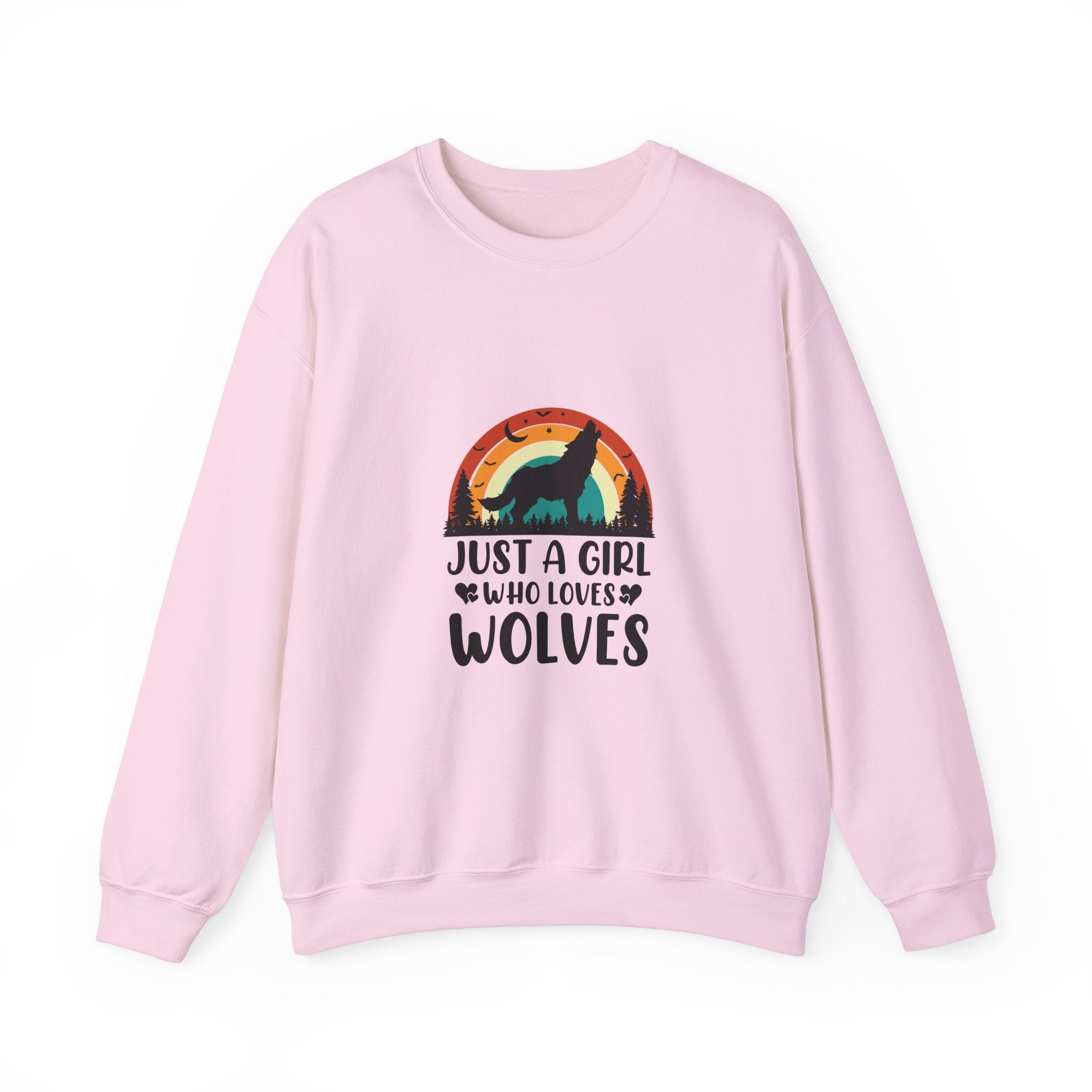 Retro Wolf Howl Sweatshirt: Just a Girl Who Loves Wolves