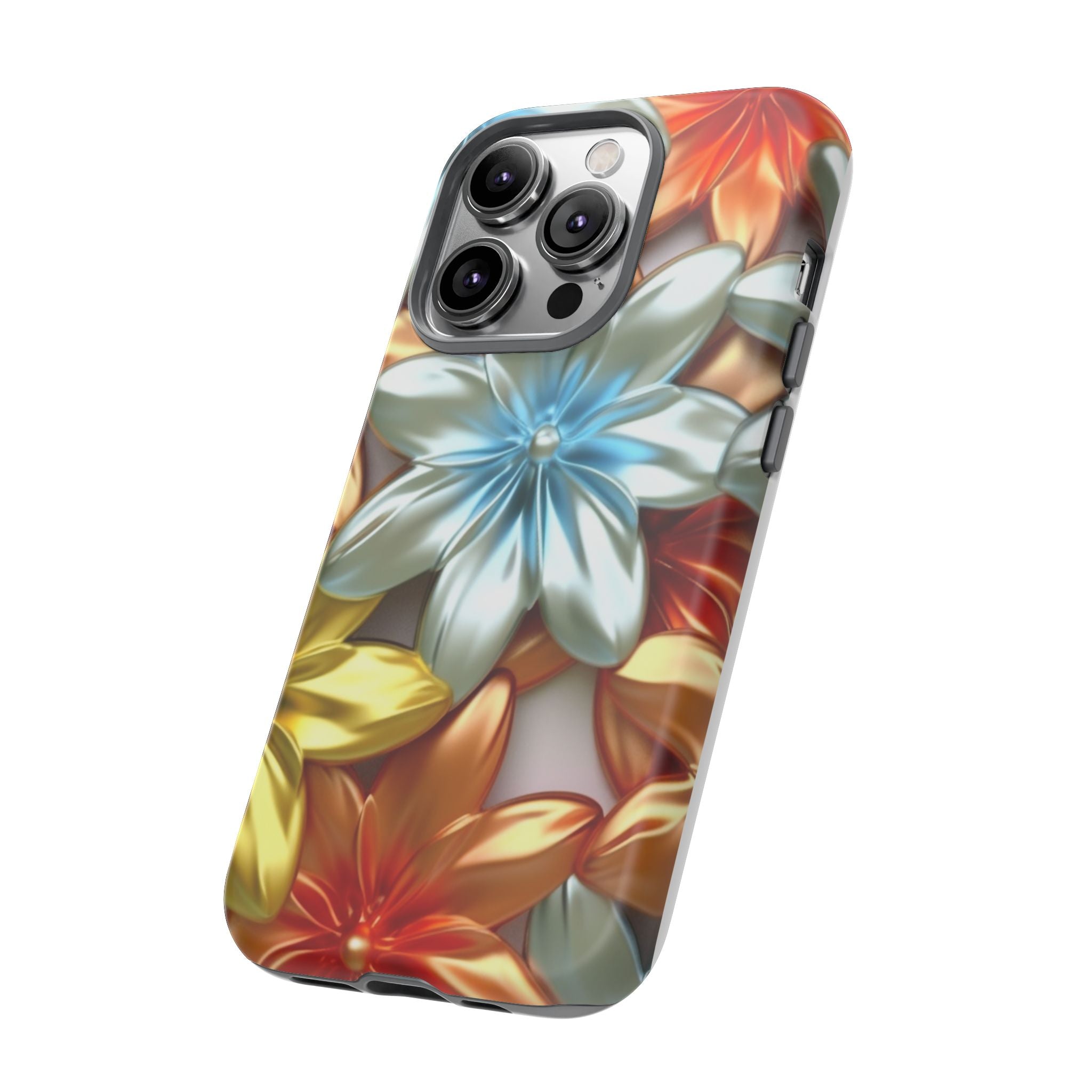 Metallic Flower Hexagon iPhone Case - Rugged