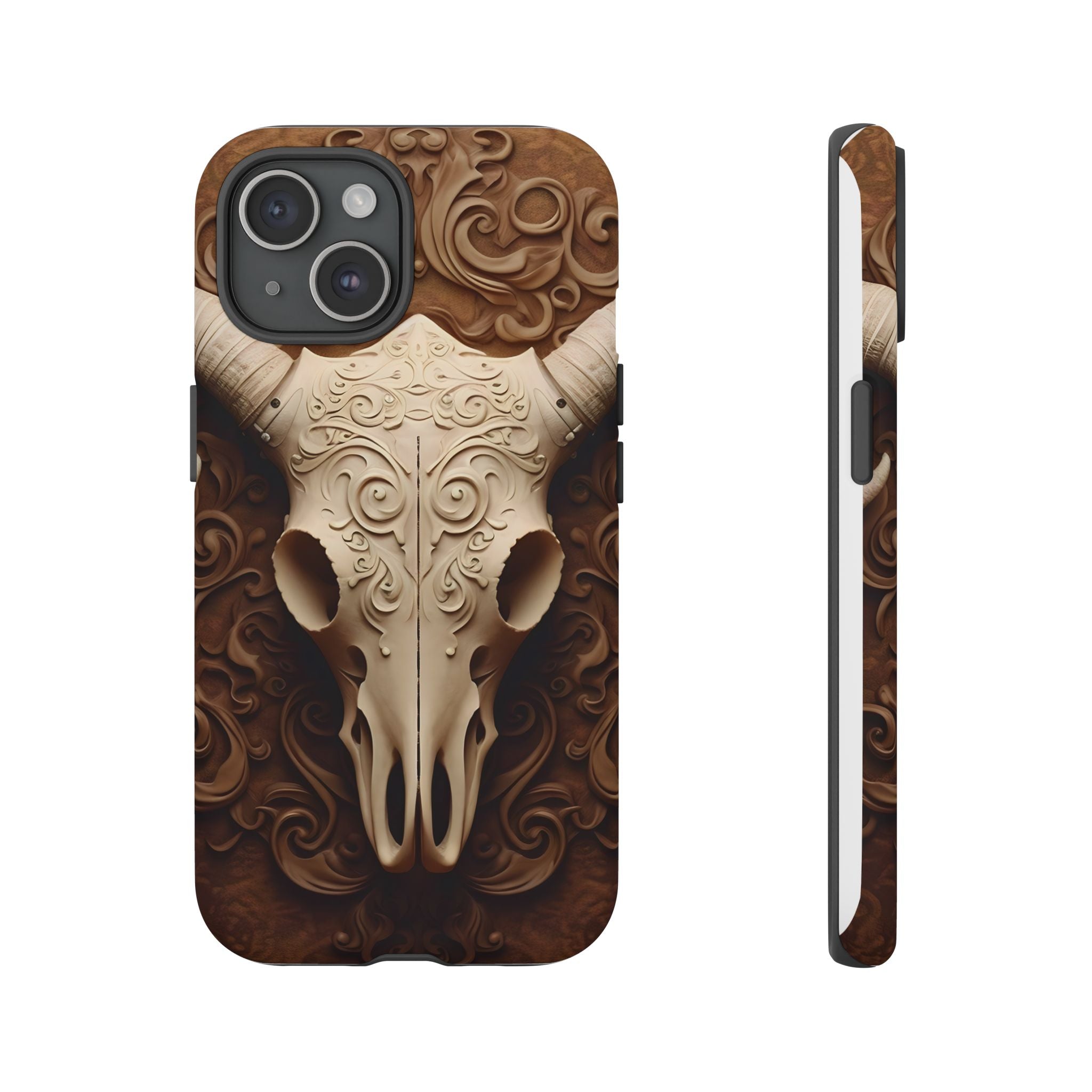 Baroque Ram Skull Hexagon Stone iPhone Case