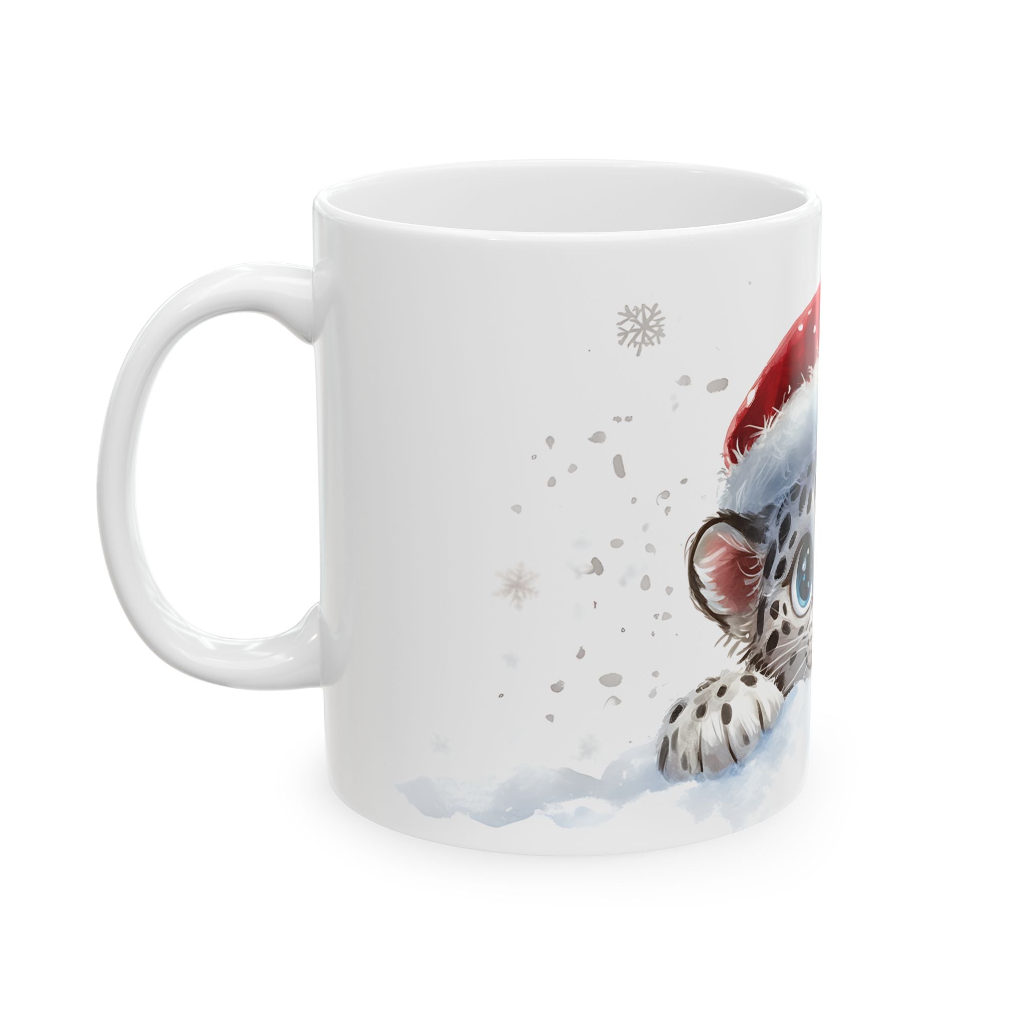 Snow Leopard Cub Santa Mug