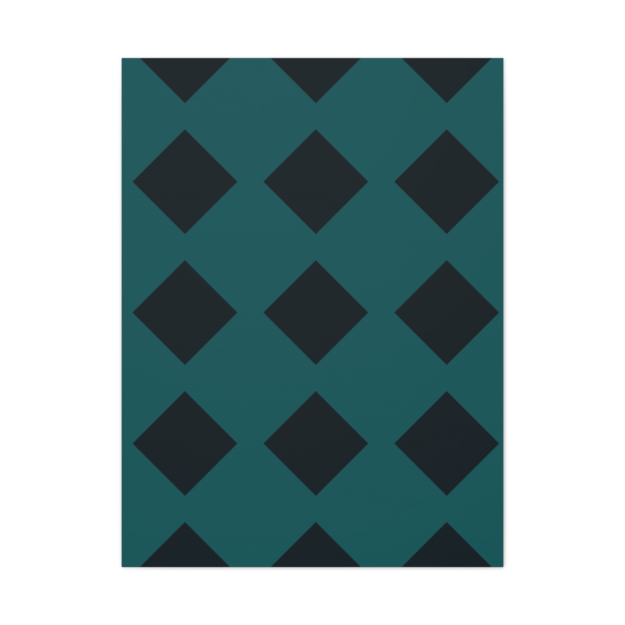 Teal Geometric Diamond Canvas Art