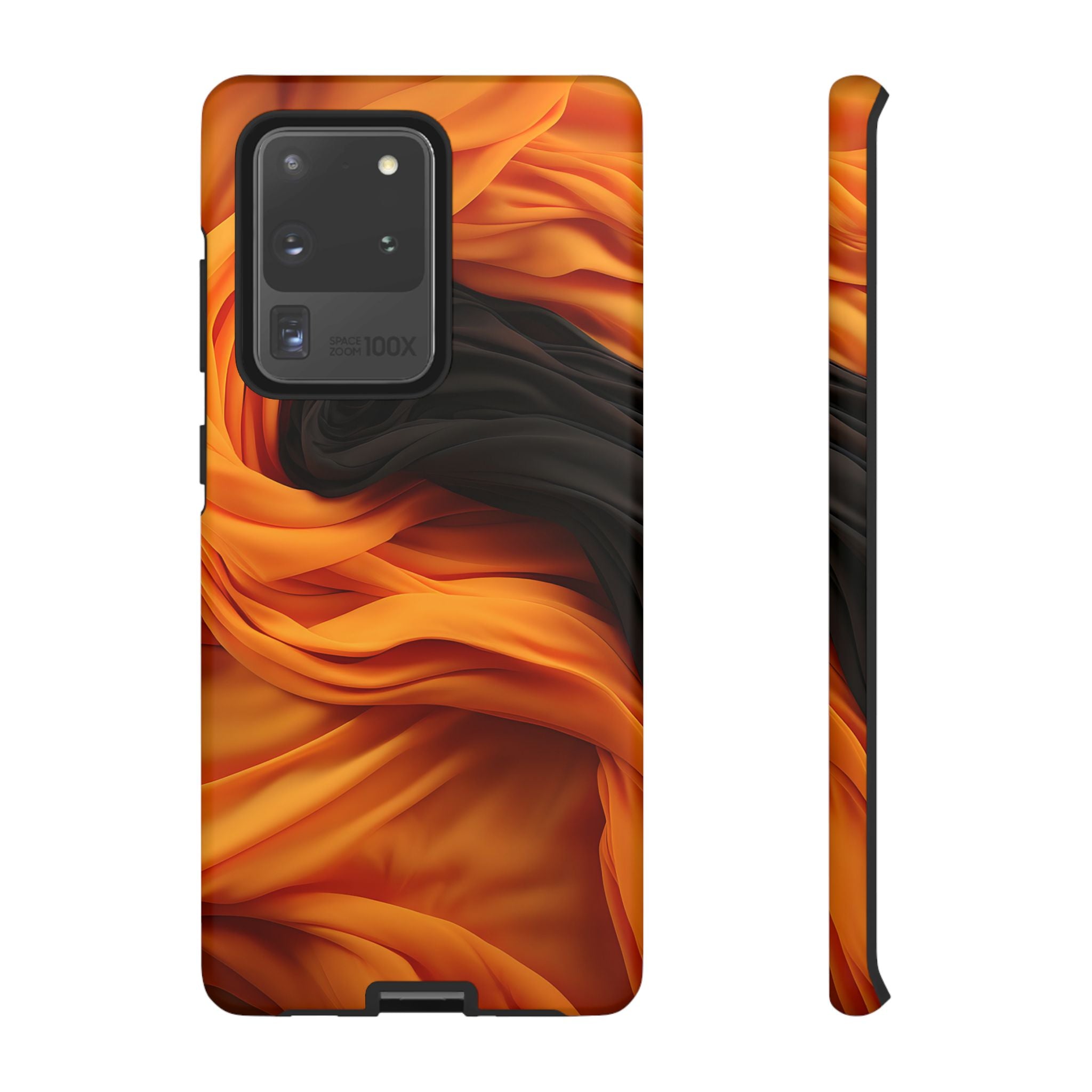 Abstract Orange & Gray Drape Samsung Case