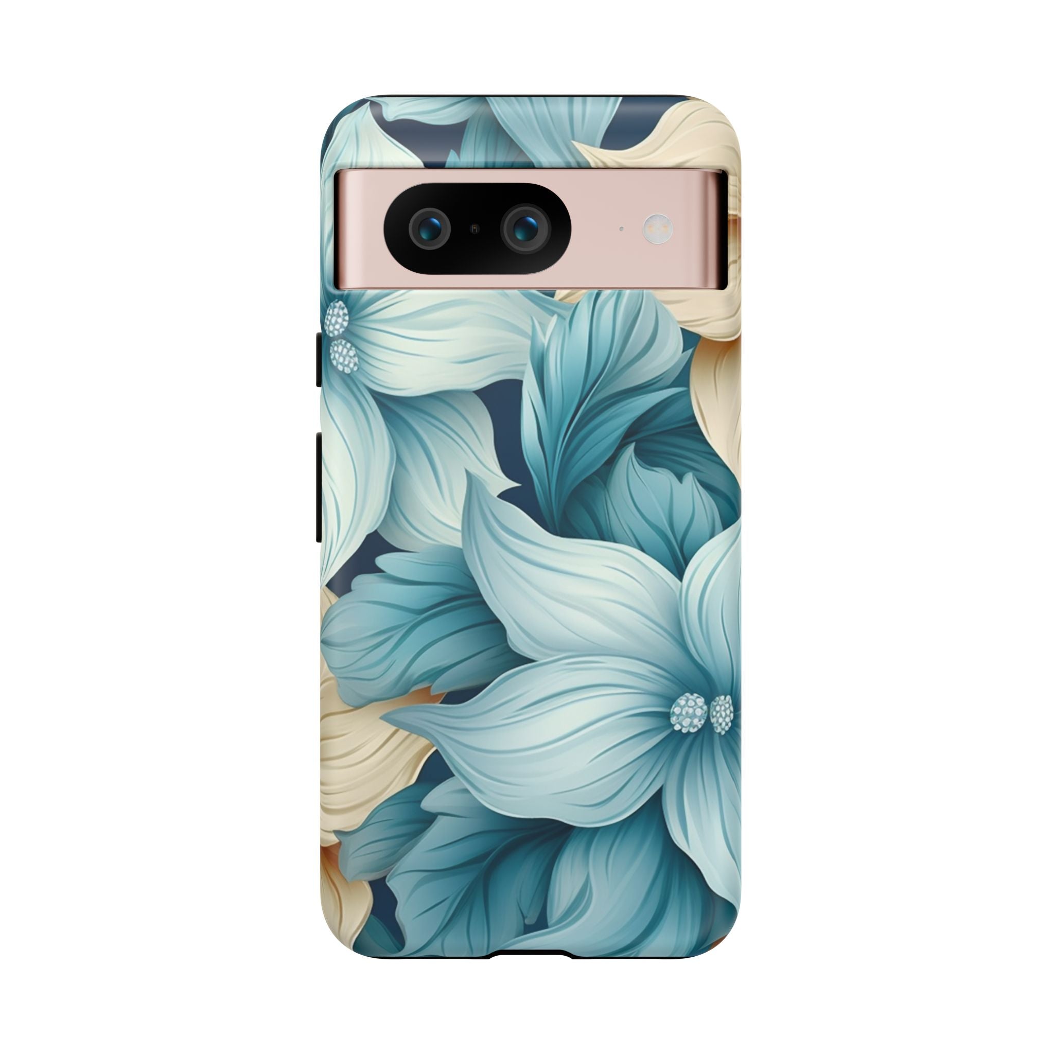 Teal Floral Google Pixel Case (All Models) - Elegant Design