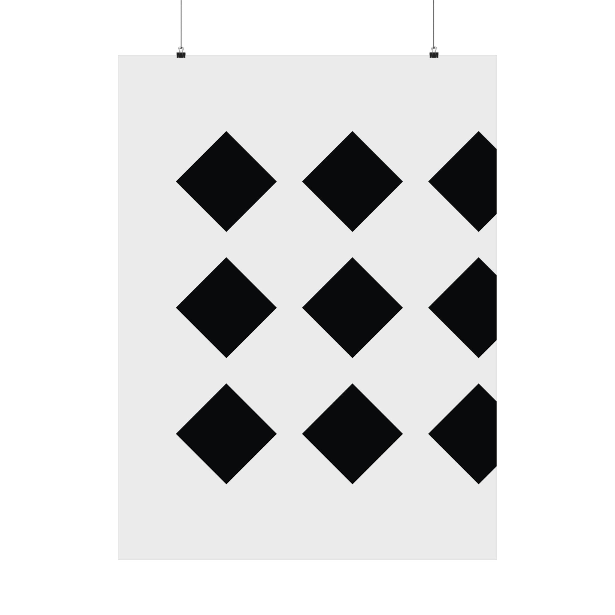 Black Diamond Grid: Minimalist Art Poster