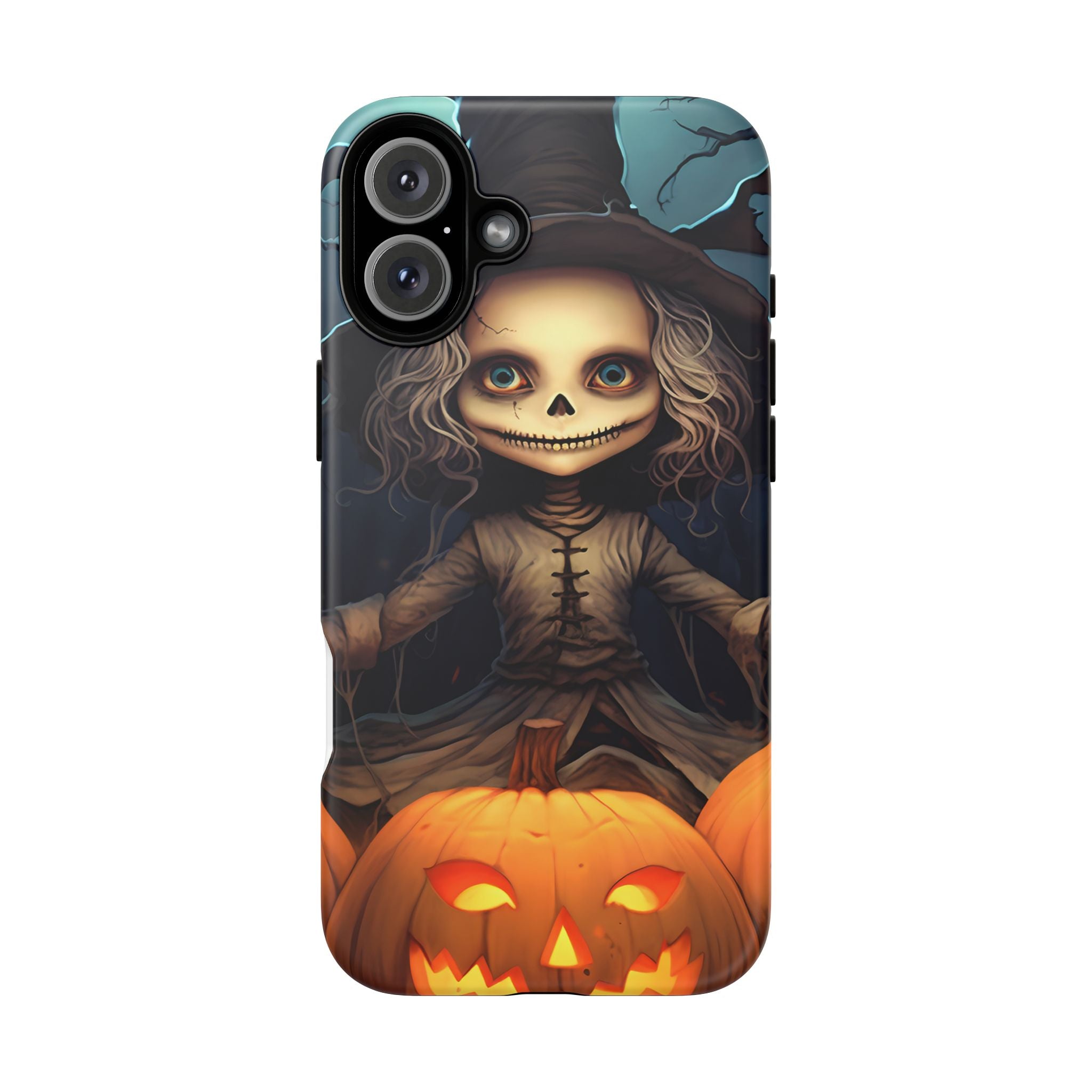 Spooky Skull Girl Halloween iPhone Case - Hexagon Stone