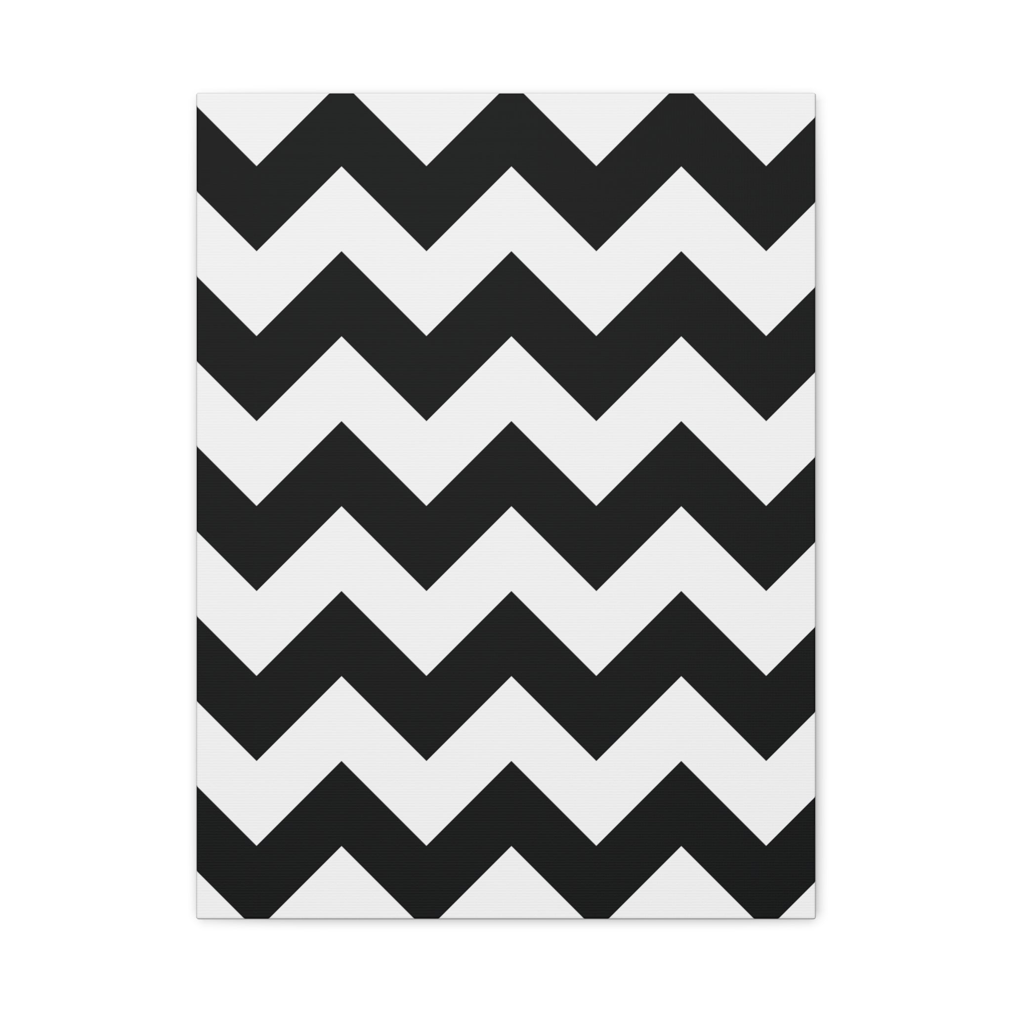 Black & White Zigzag Geometric Canvas Art