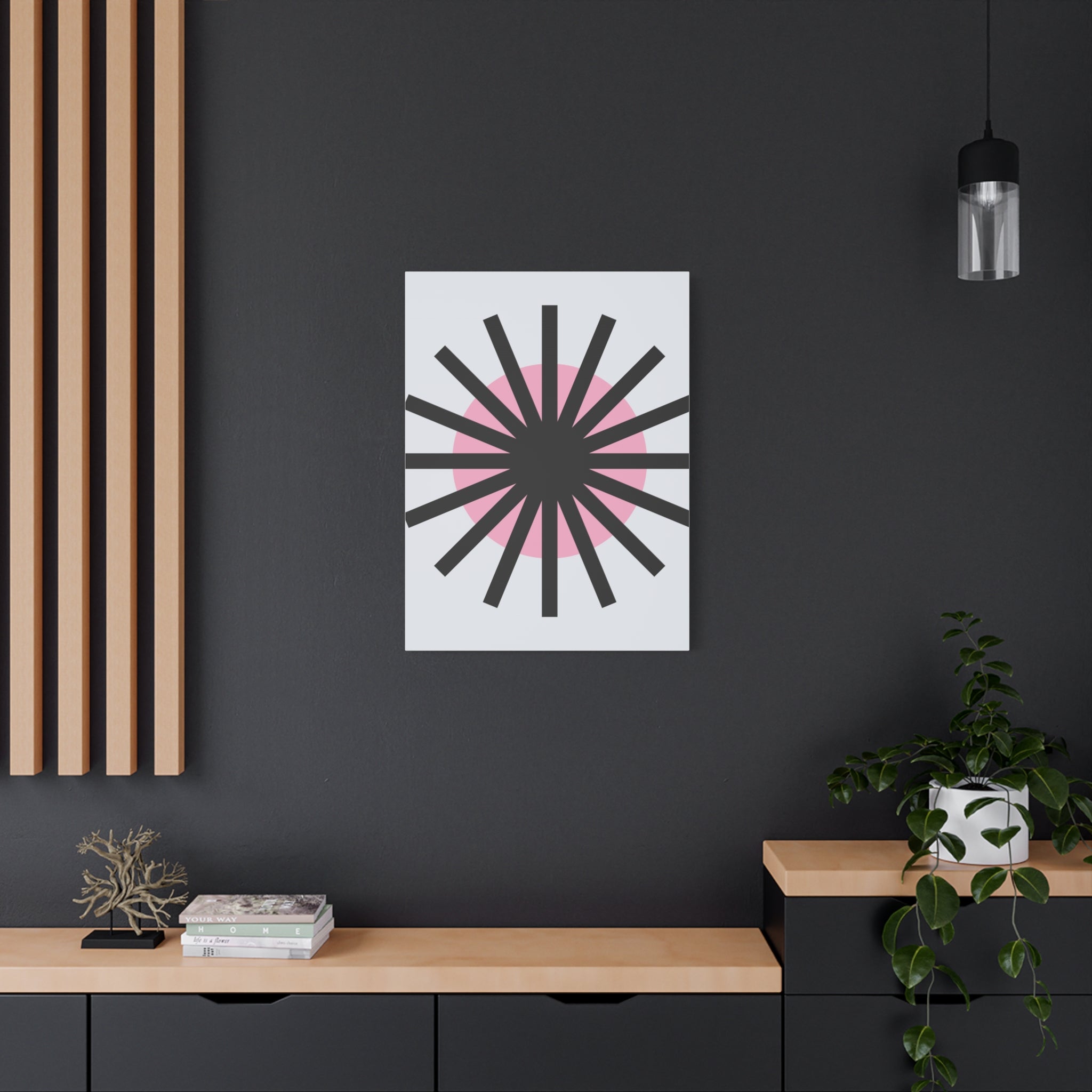 Mid-Century Sunburst Abstract Canvas Art