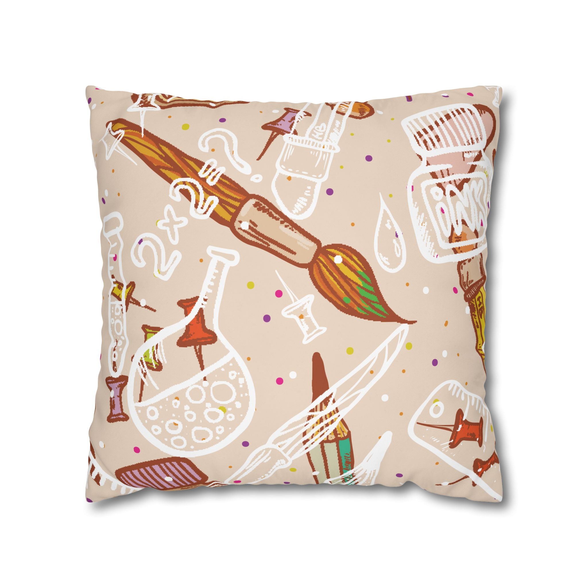 Whimsical School Supplies Pillowcase