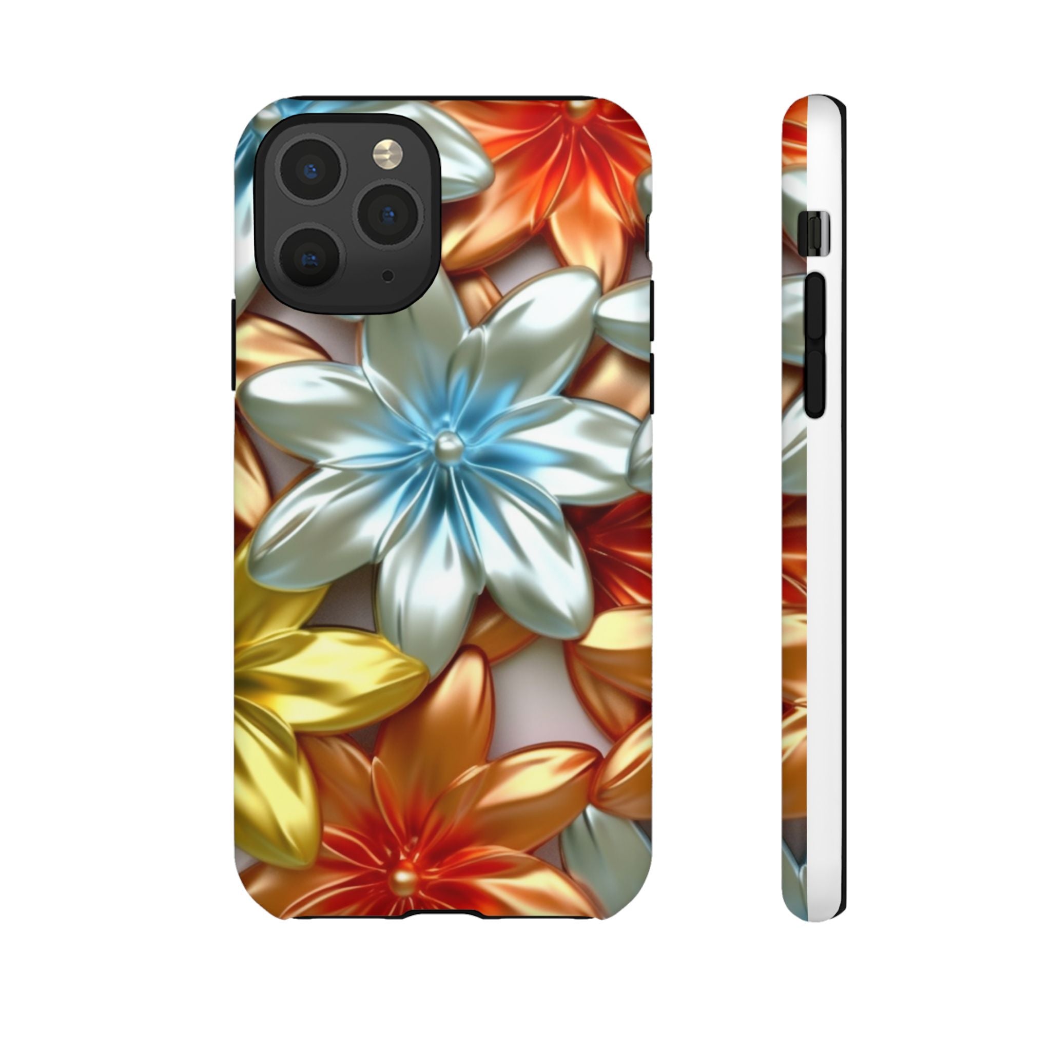 Metallic Flower Hexagon iPhone Case - Rugged