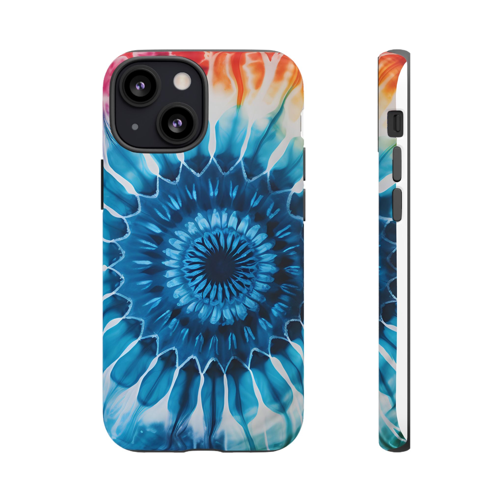 Cosmic Mandala Tie-Dye iPhone Case - Rugged Hexagon Stone