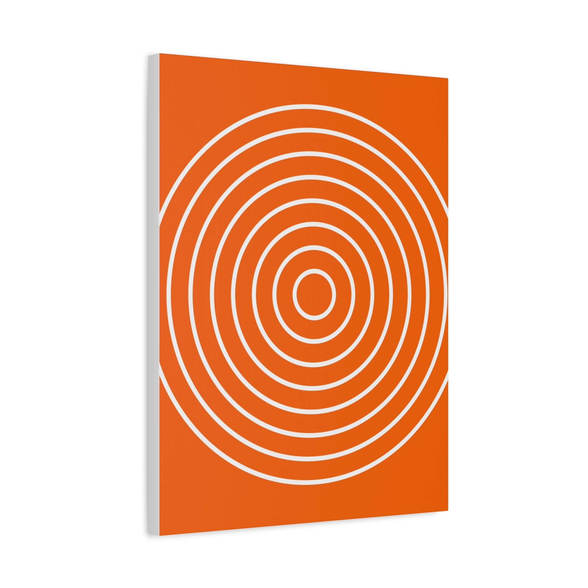 Orange Abstract Circles Matte Canvas Art