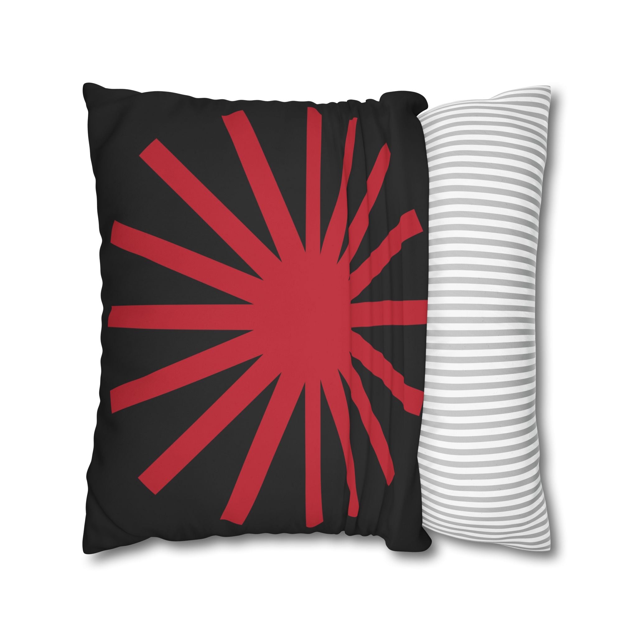 Red Sunburst Geometric Pillowcase