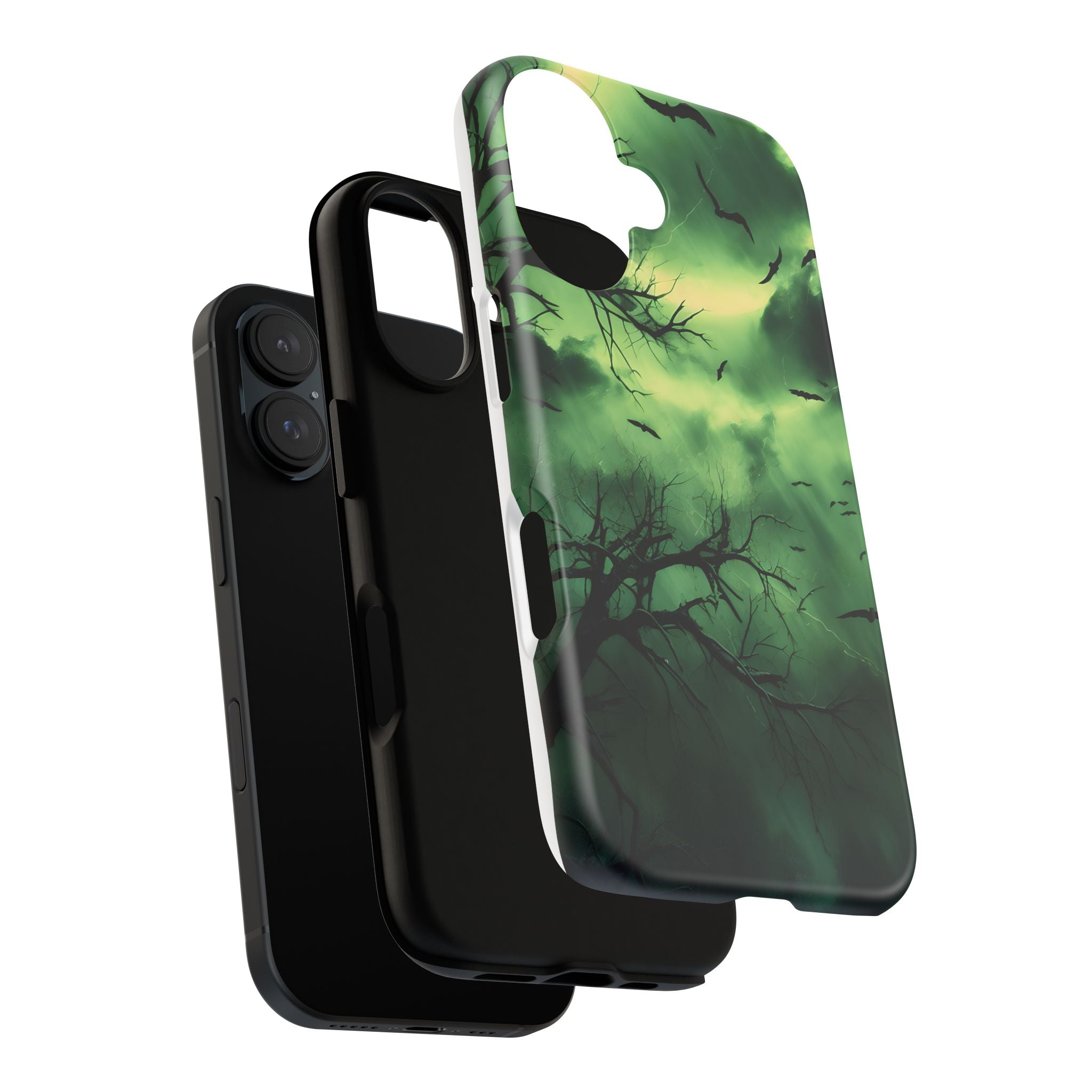 Gothic Green Forest iPhone Case - Hexagon Stone