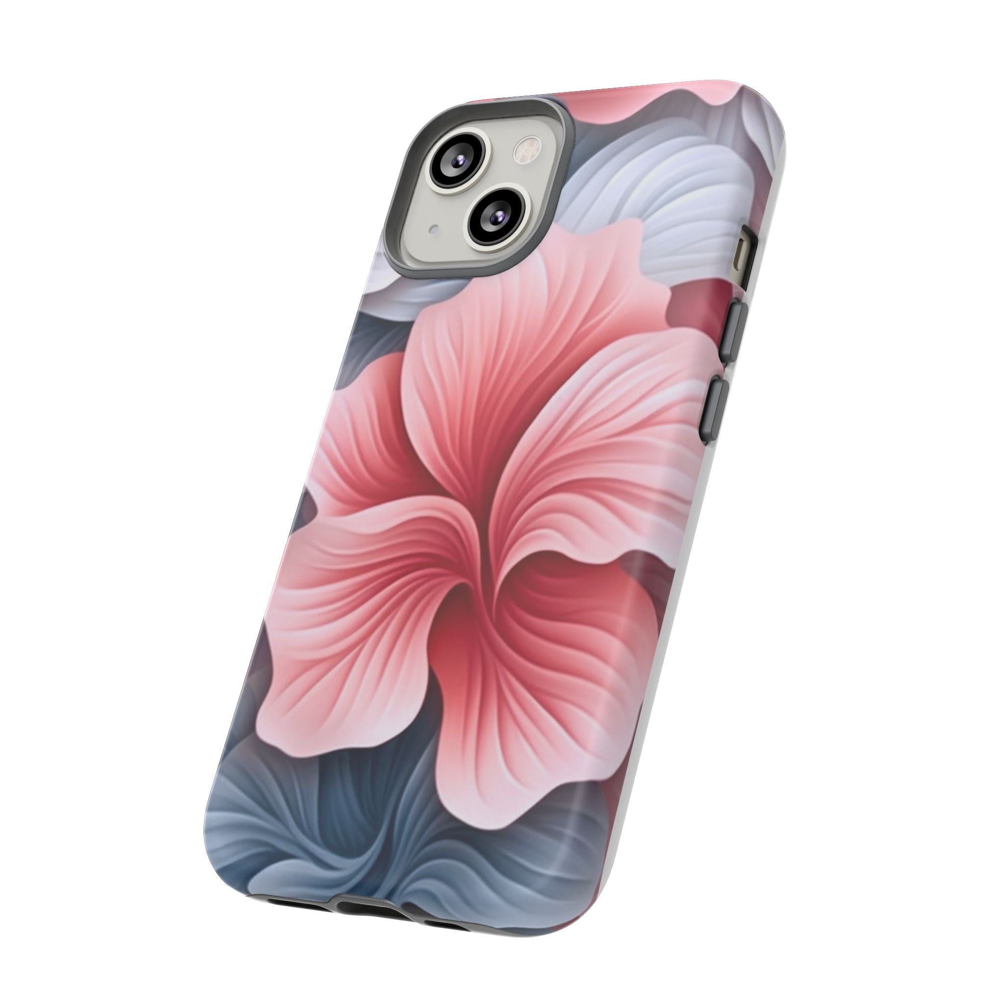 Abstract Floral Pink iPhone Case - Hexagon Stone