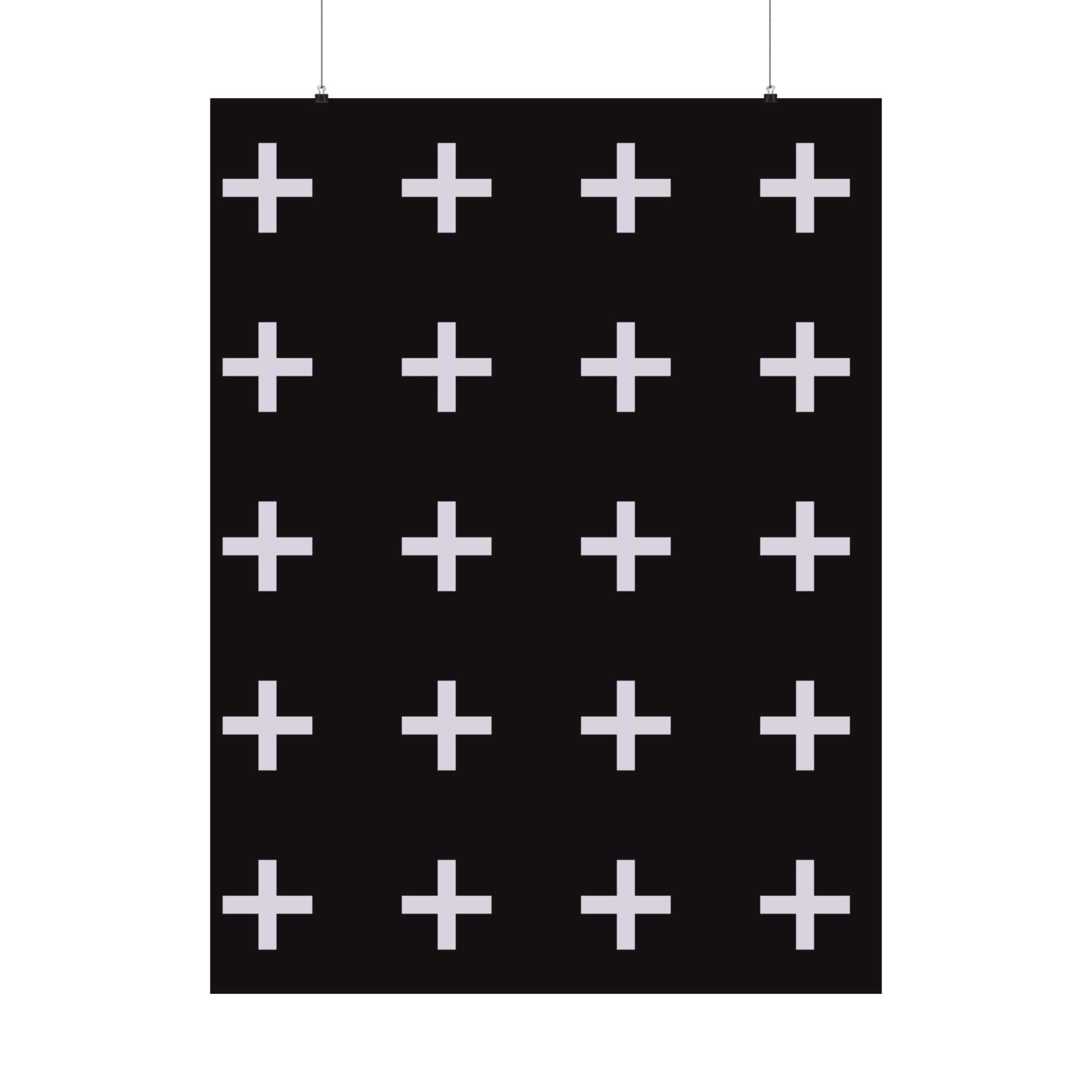 Minimalist Plus Sign Grid Poster