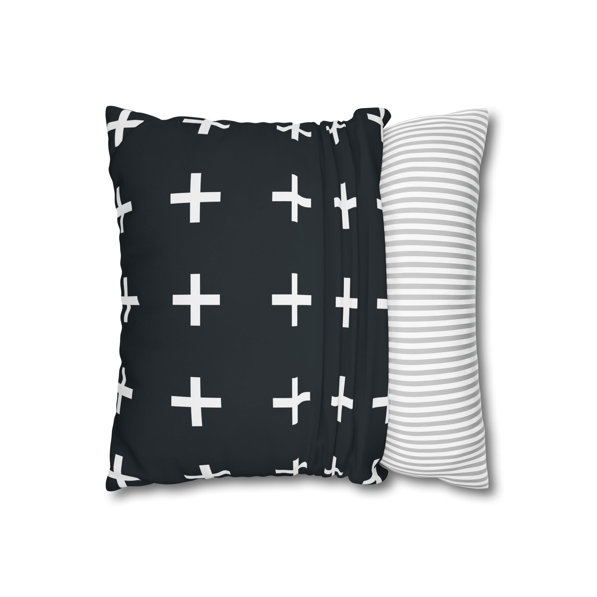 Teal Plus Sign Pillowcase - Geometric Design