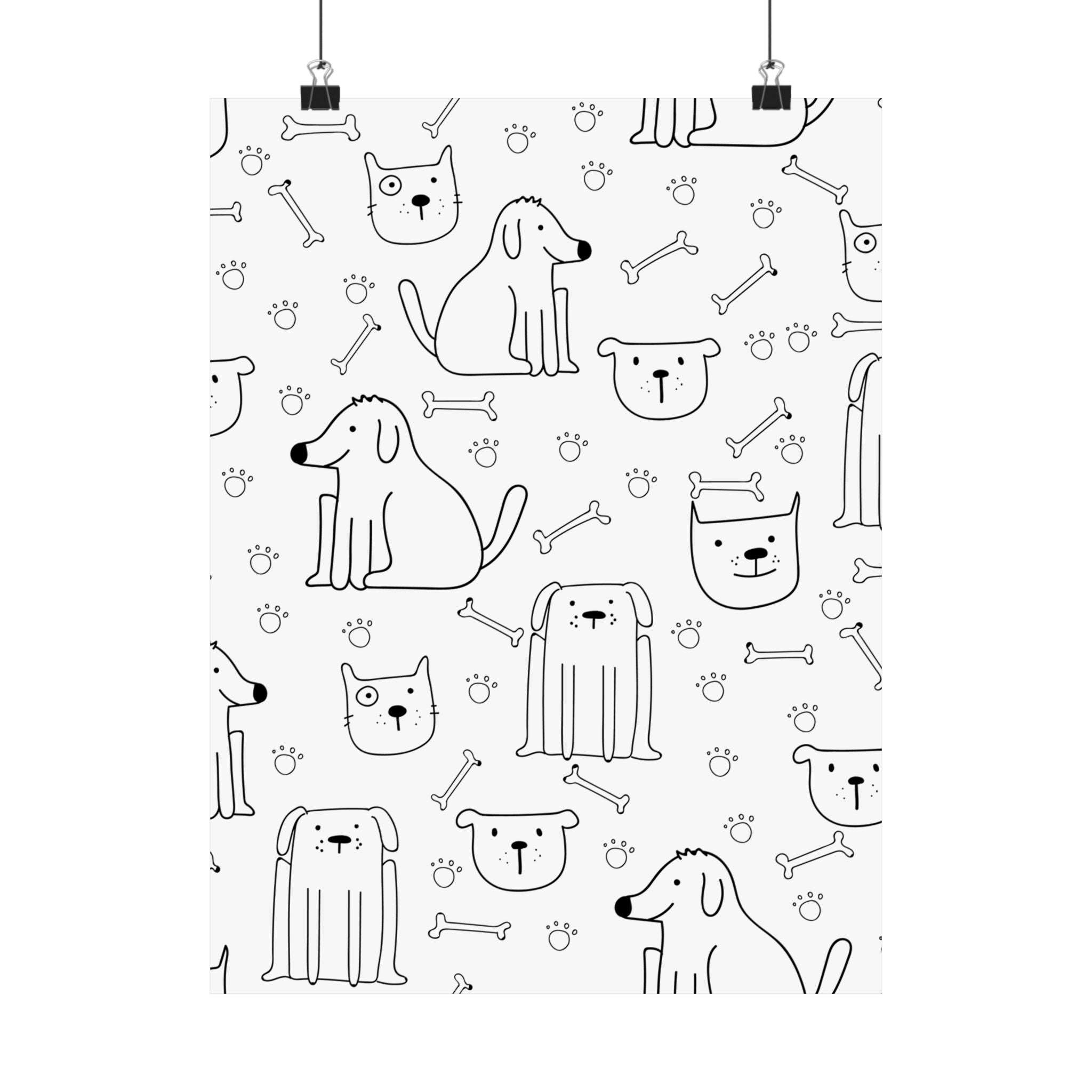 Cute Dogs & Cats Cartoon Poster