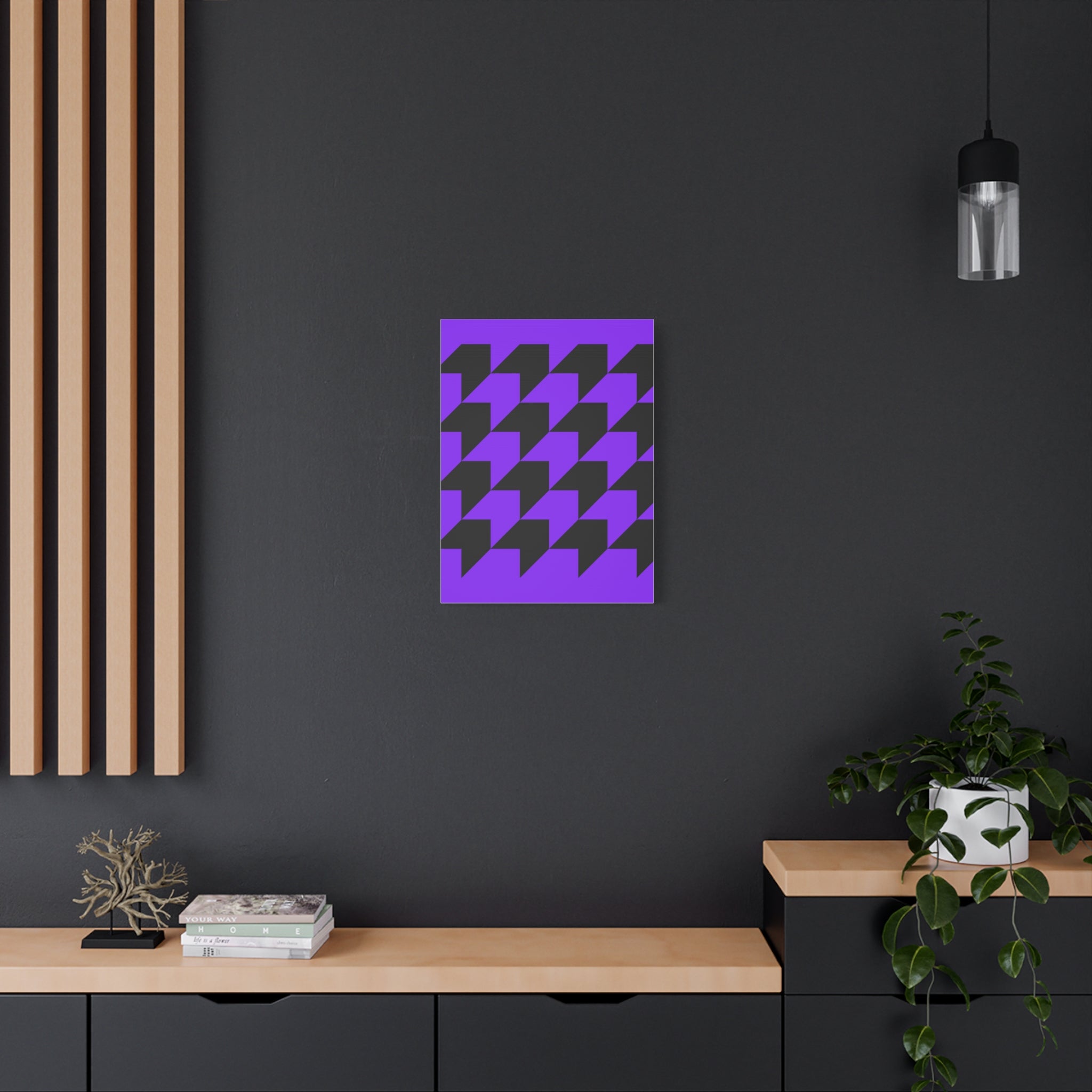 Geometric Purple Arrow Canvas Art