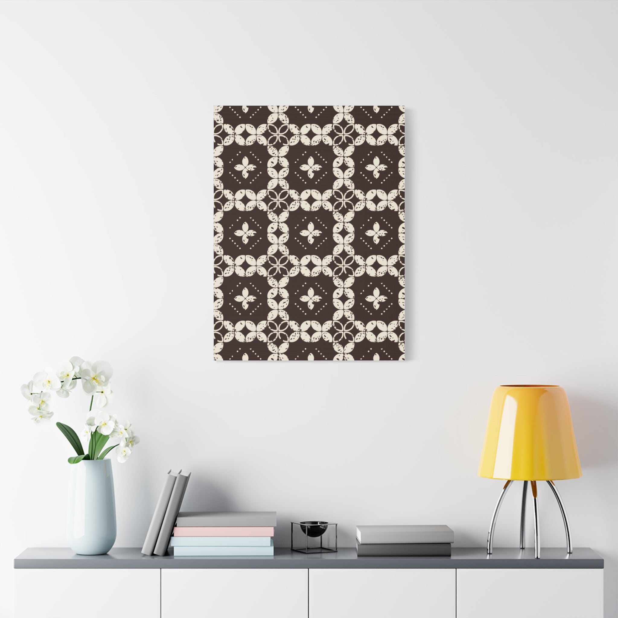 Rustic Floral Geometric Canvas Art