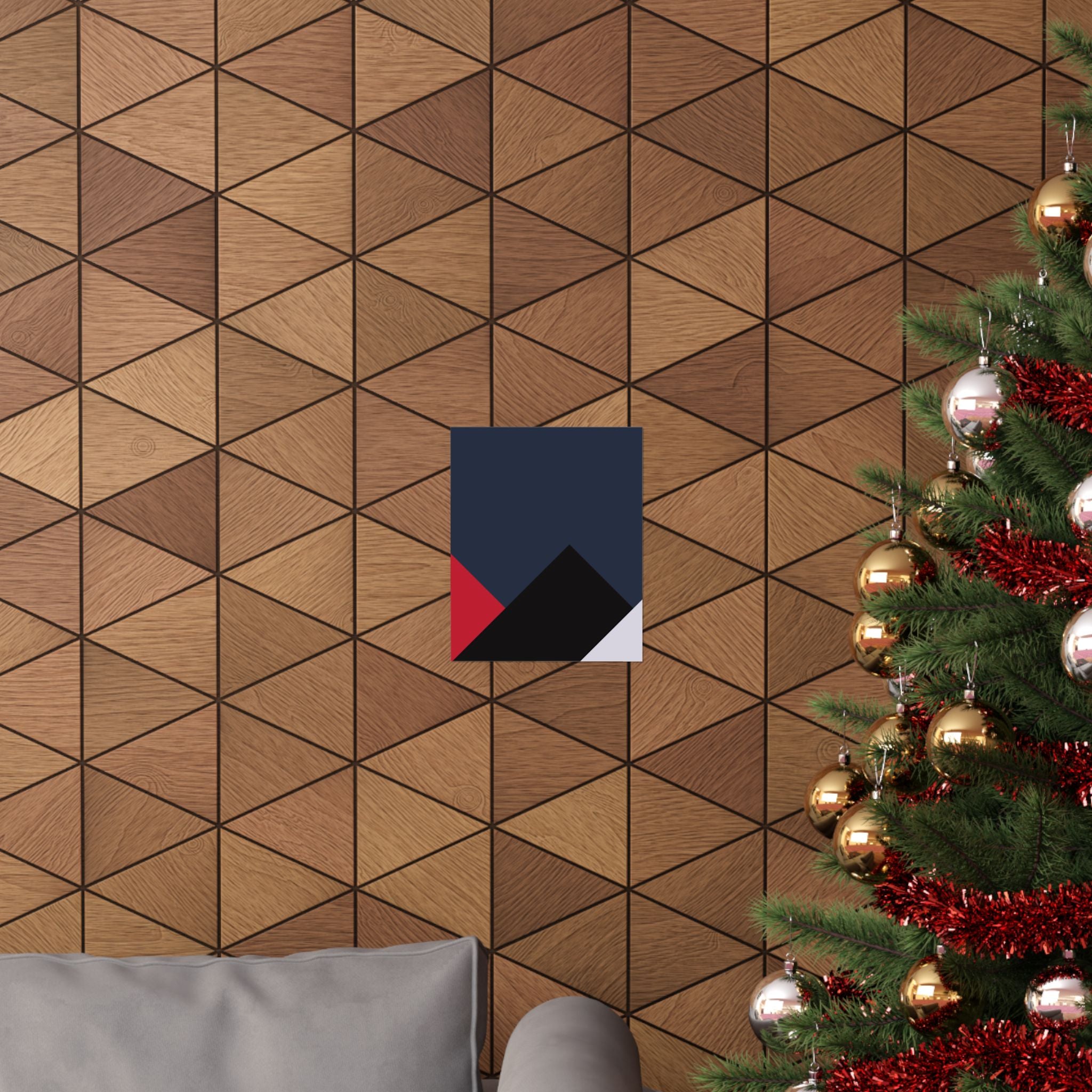 Abstract Geometric Navy Triangle Poster