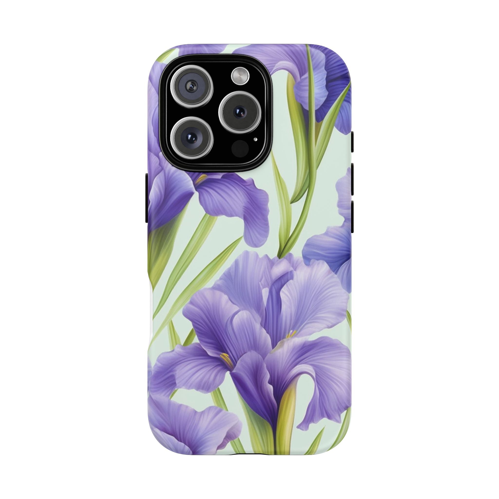 Purple Iris Floral iPhone Case - Hexagon Stone