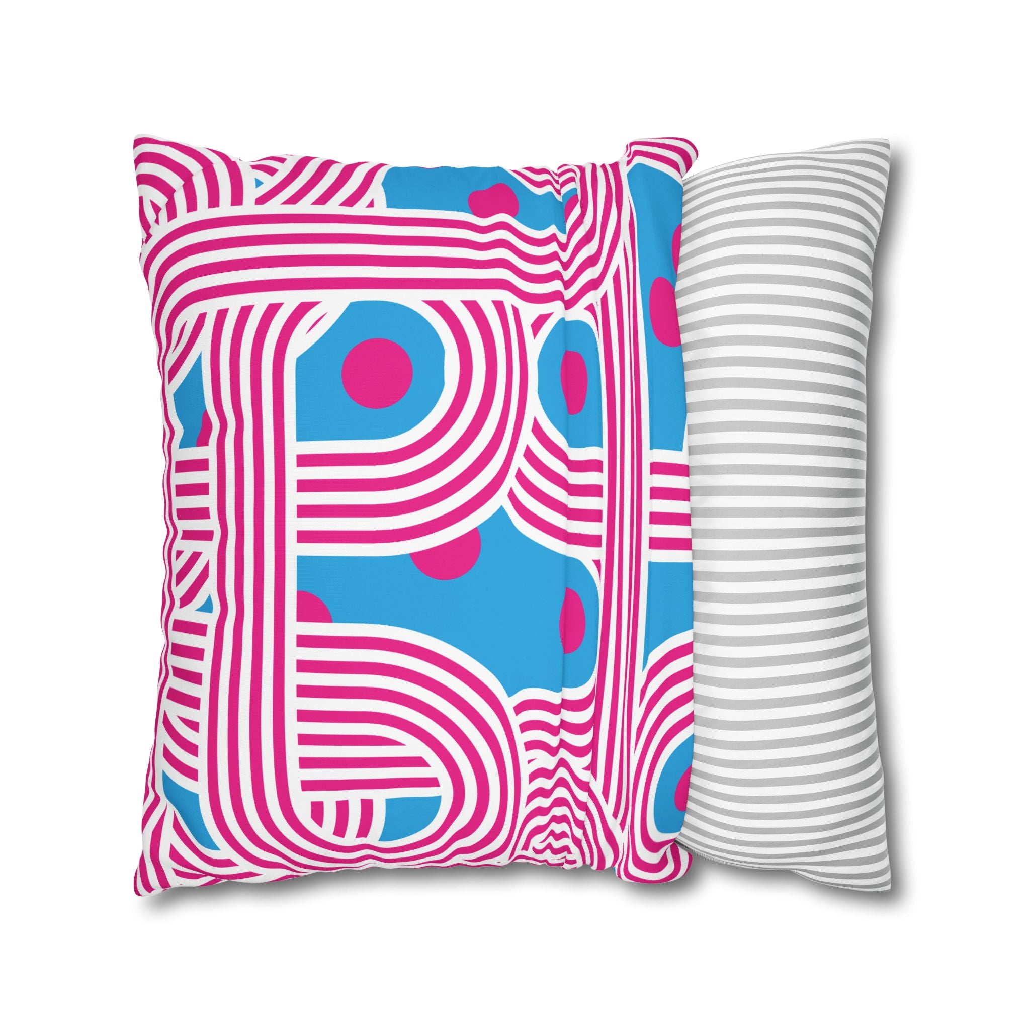 Retro Pink & Teal Geometric Pillowcase