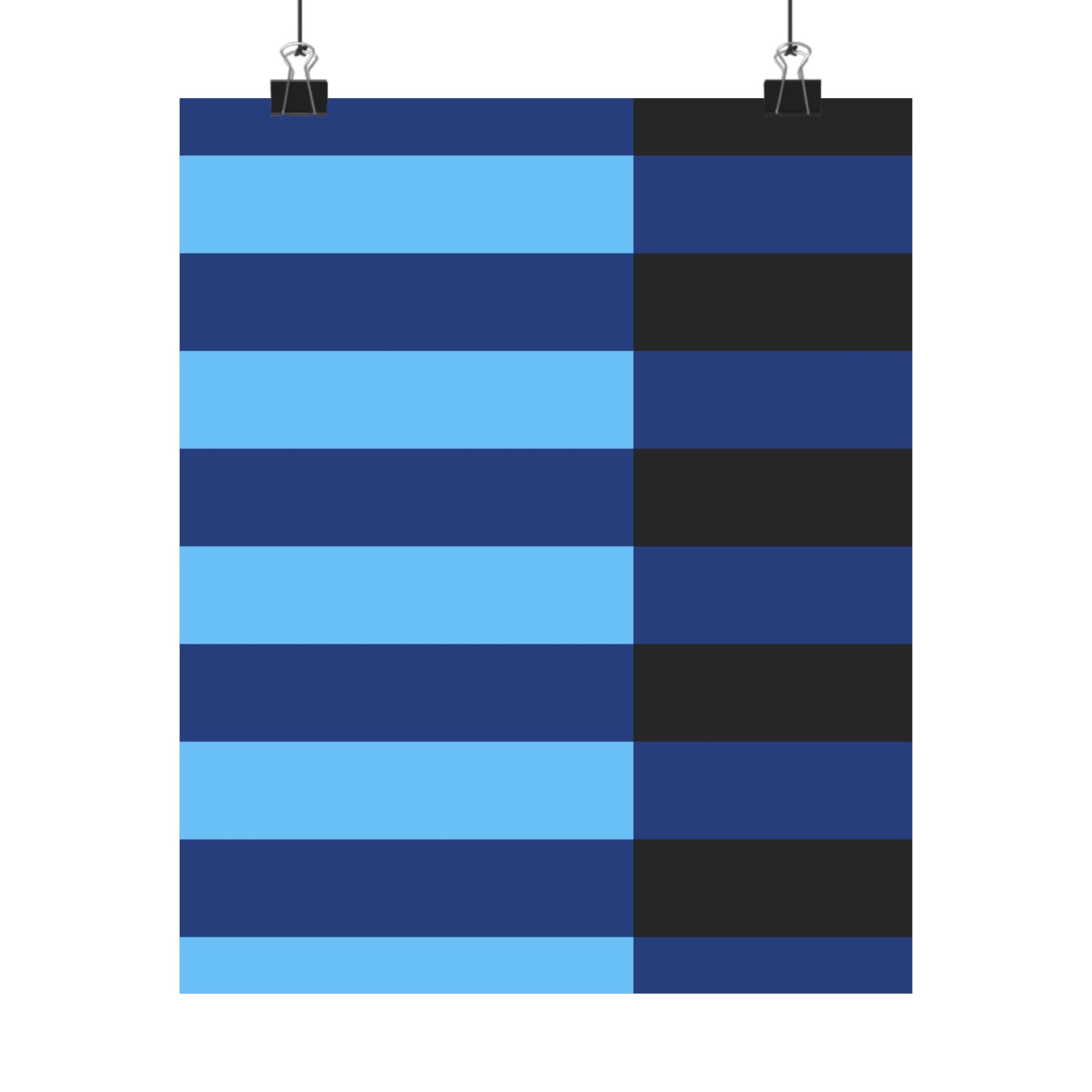 Abstract Blue & Grey Stripe Wall Art