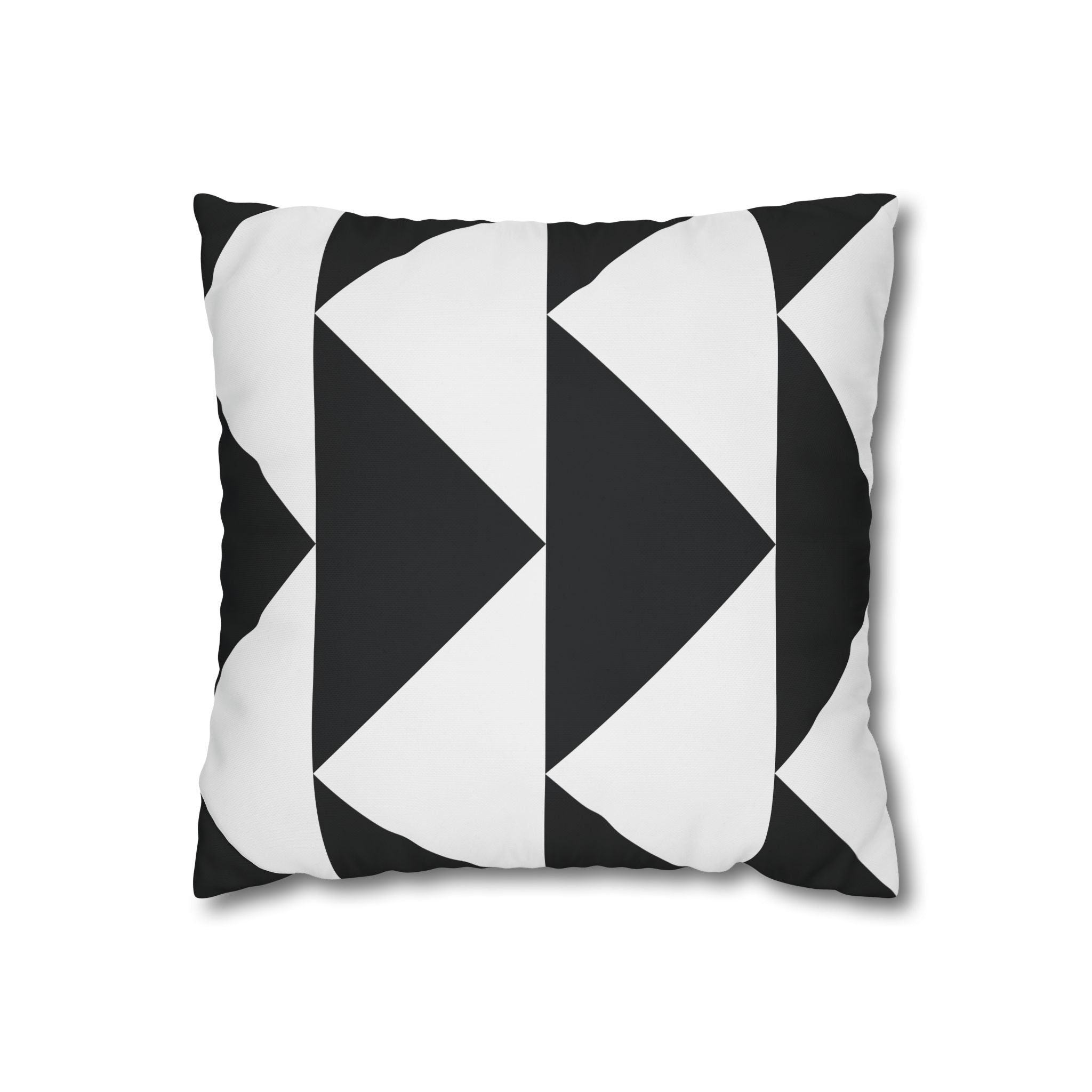 Geometric Triangle Pillowcase - Black & White