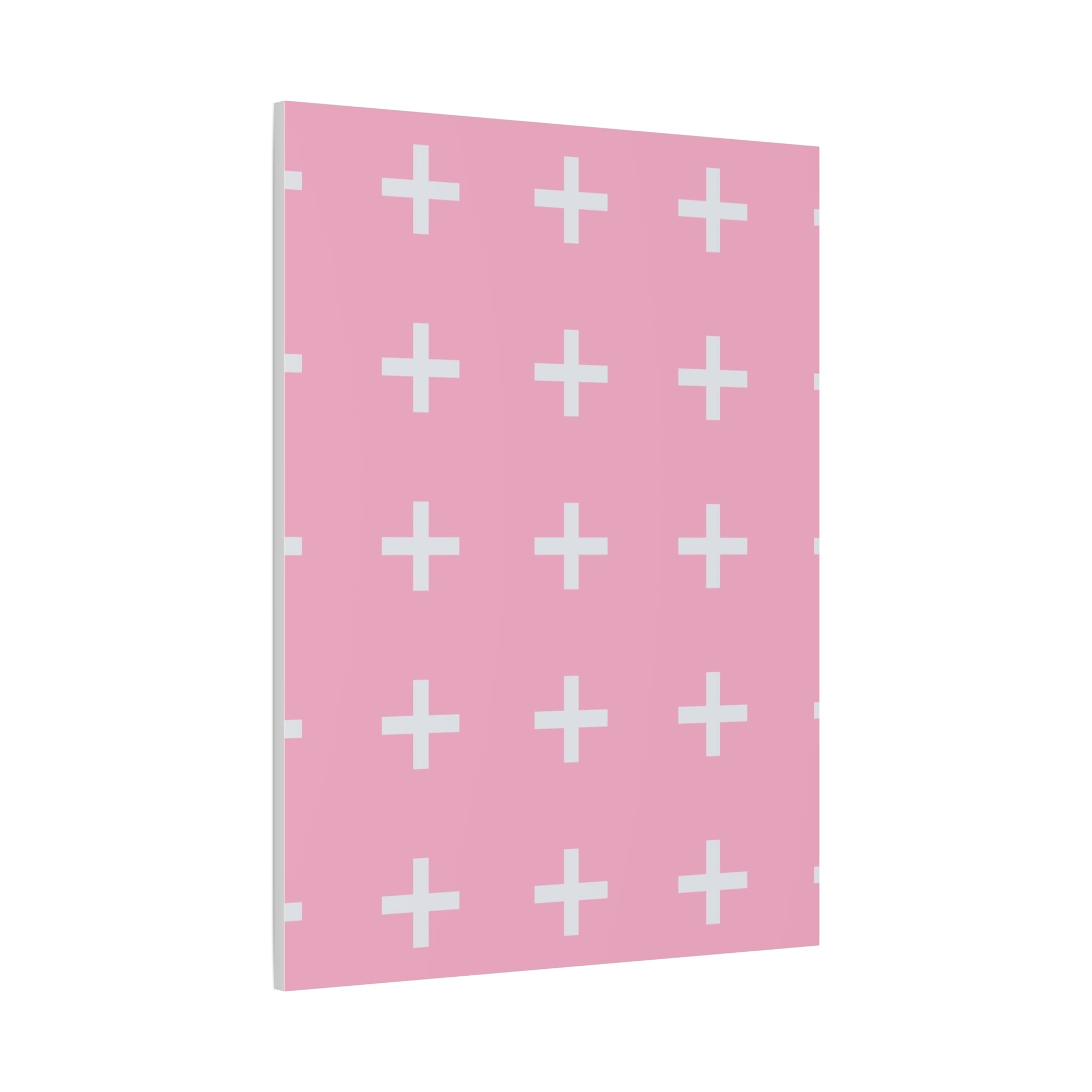 Pink Plus Sign Grid - Matte Canvas Art